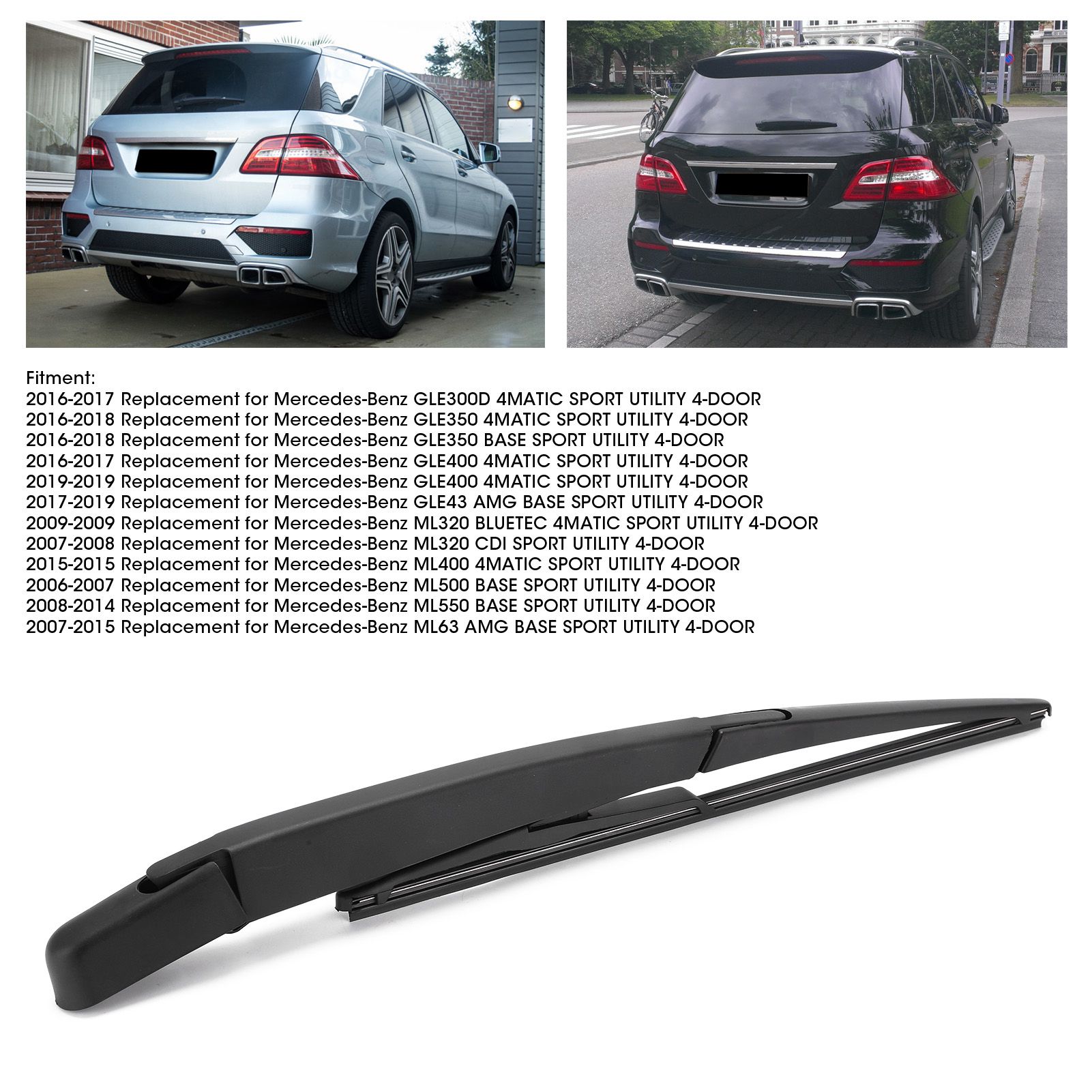 Wisserarm Achter met Hoge Prestaties voor W166 W164 ML350 ML500, met OE 1648200744 Grafietlaag Natuurrubber Stil en Duurzaam