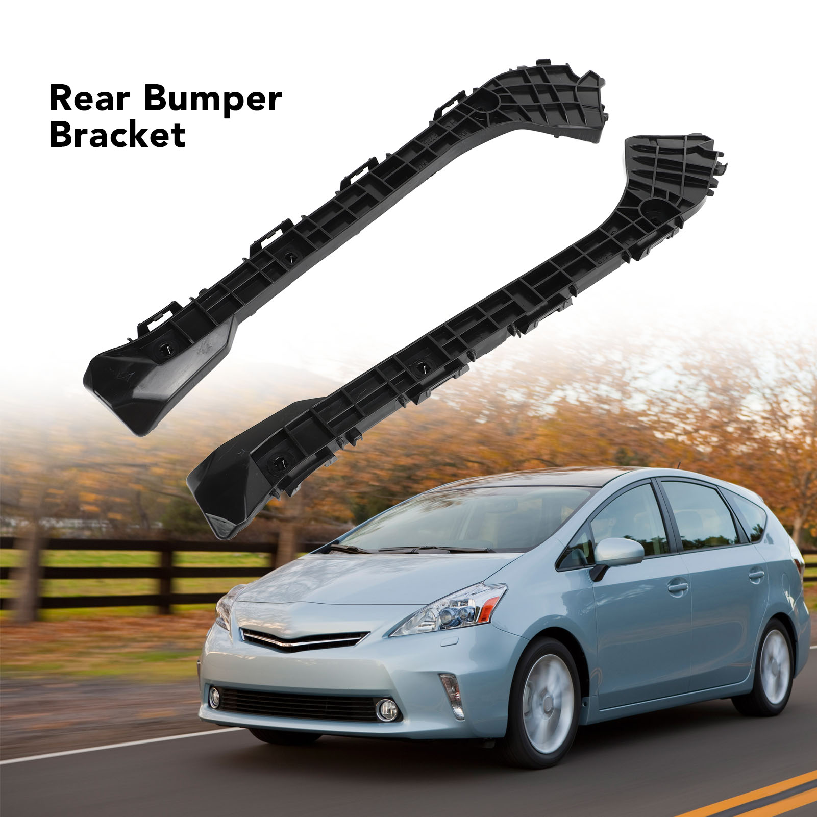 1 Pair Rear Bumper Bracket 5257647020 Shockproof Black Left And