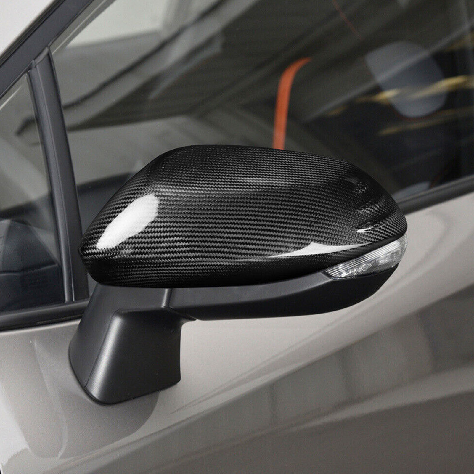 JSWAN Coprispecchietti In Vera Fibra Di Carbonio Per KIA EV6 (2021-2024) – Nero Opaco