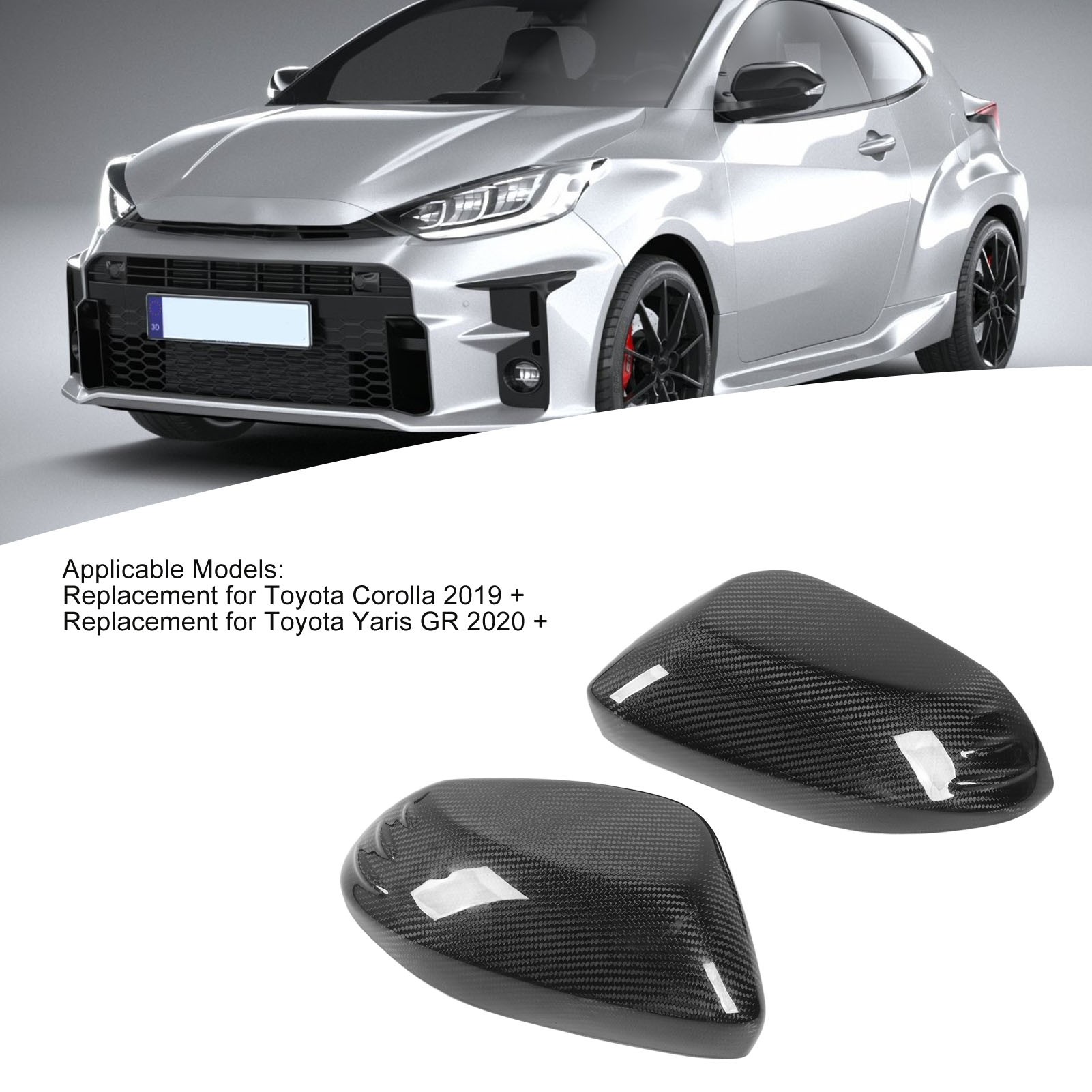 JSWAN Coprispecchietti In Vera Fibra Di Carbonio Per KIA EV6 (2021-2024) – Nero Opaco