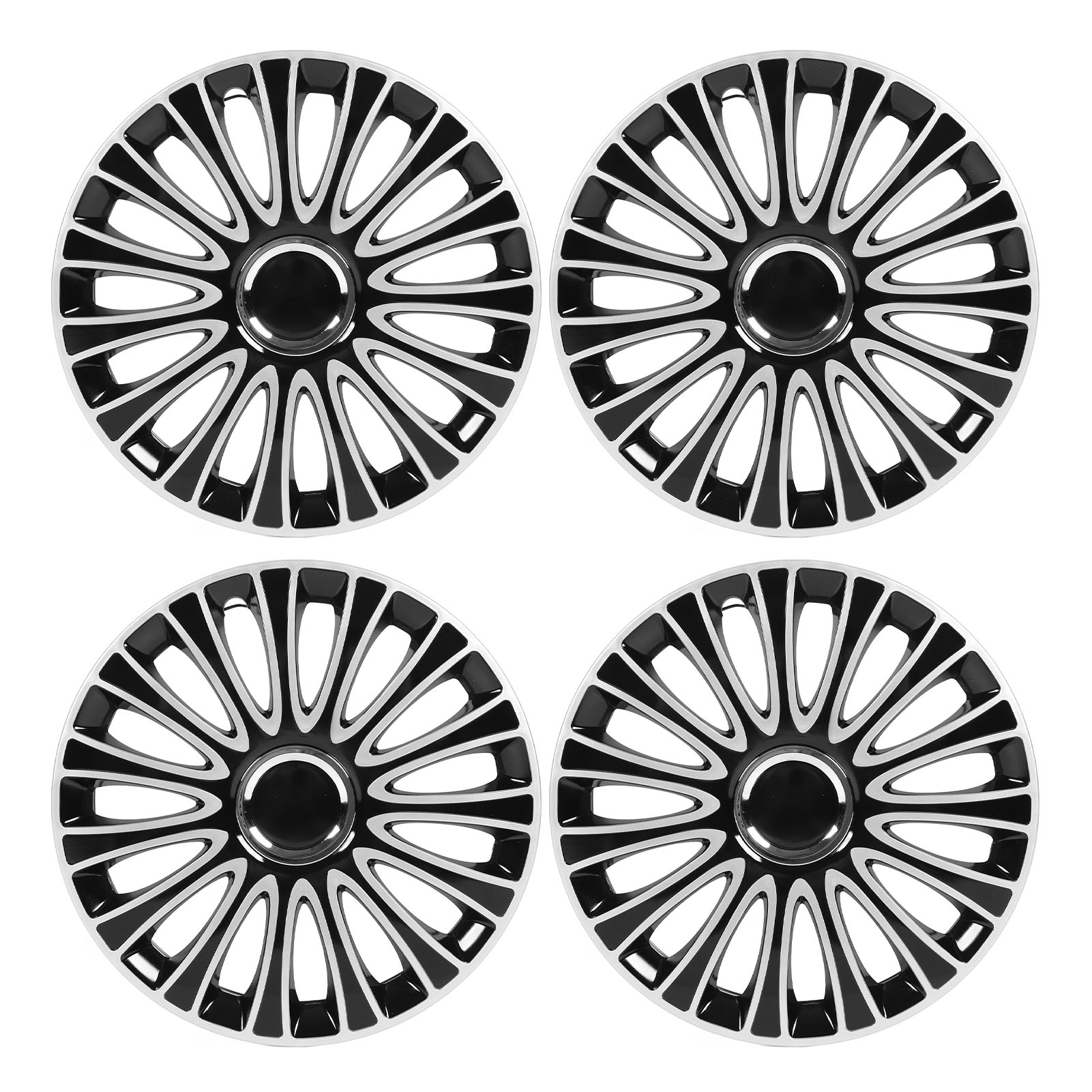 4pcs 14"轮毂盖汽车通用黑色 适用Volkswagen Golf and Most Cars（CC14白色）（超重超尺寸）