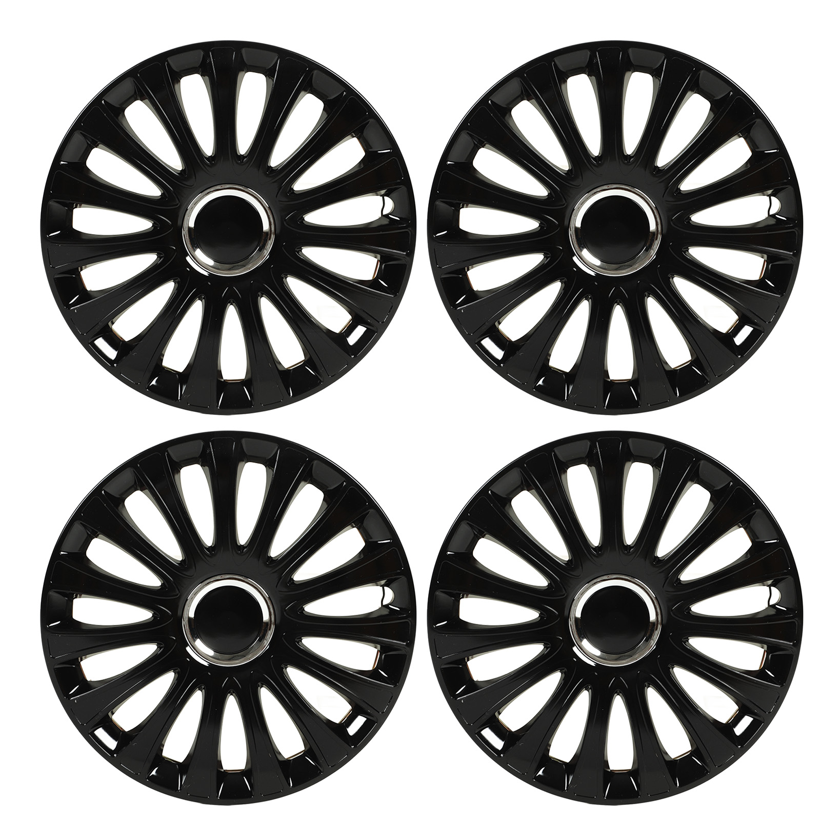 4pcs 14"轮毂盖汽车通用 适用Volkswagen Golf and Most Cars（CC14黑色）（超重超尺寸）