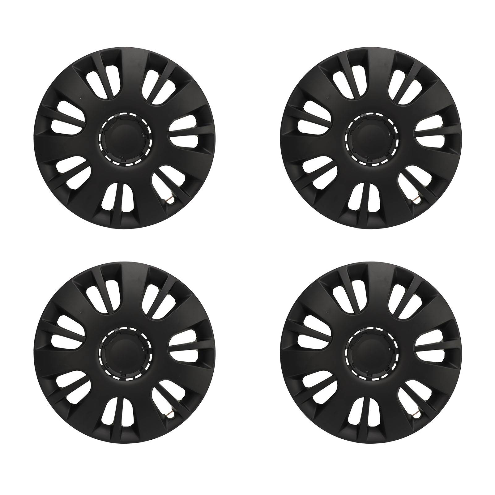 4pcs 汽车轮毂盖通用 14英寸 适用cars trucks vans（B款全黑）（超重超尺寸）