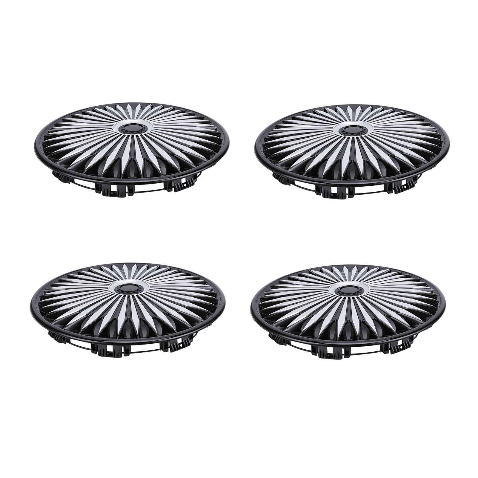 4pcs 15"轮毂盖 替换R15轮毂盖 汽车通用 适用Fiat 500 Seat Ibiza and Most Cars Truck SUV
