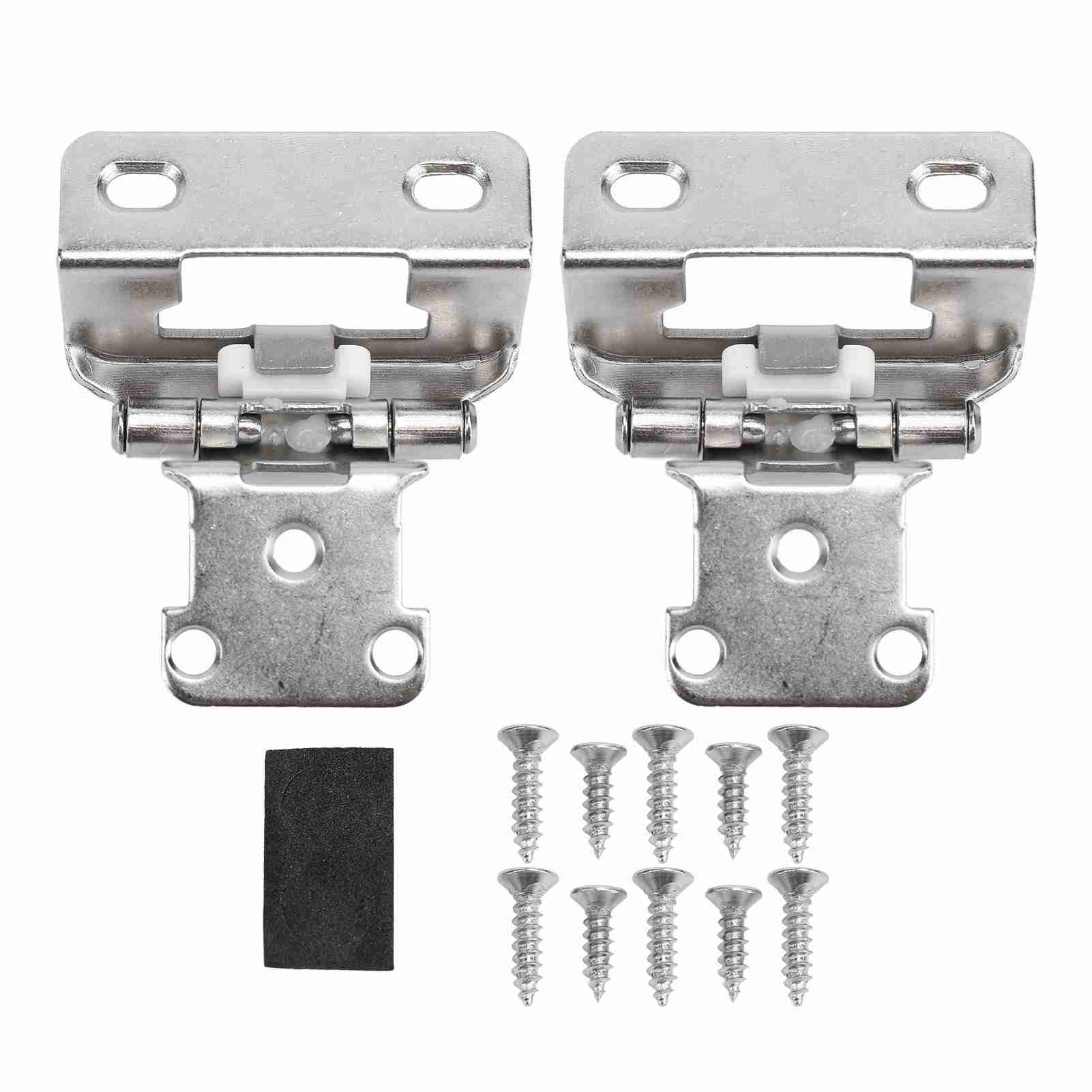 房车配件 2件套 1/2"自闭式厨柜铰链 半隐藏盖板式合页 适用于房车船舶露营车浴室厨房黑色