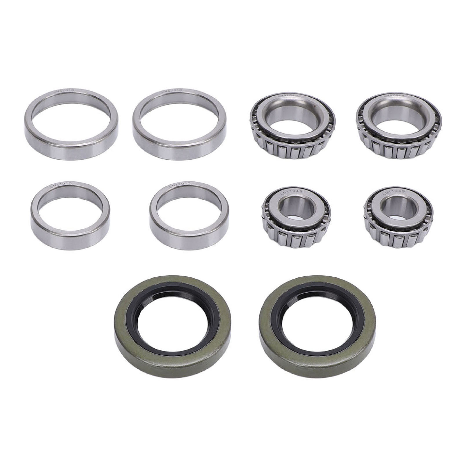 2套适用于1-1/4'' 3/4''轴拖车轮毂轴承带保护器 LM11949/LM11910 & LM67048/LM67010 轴承