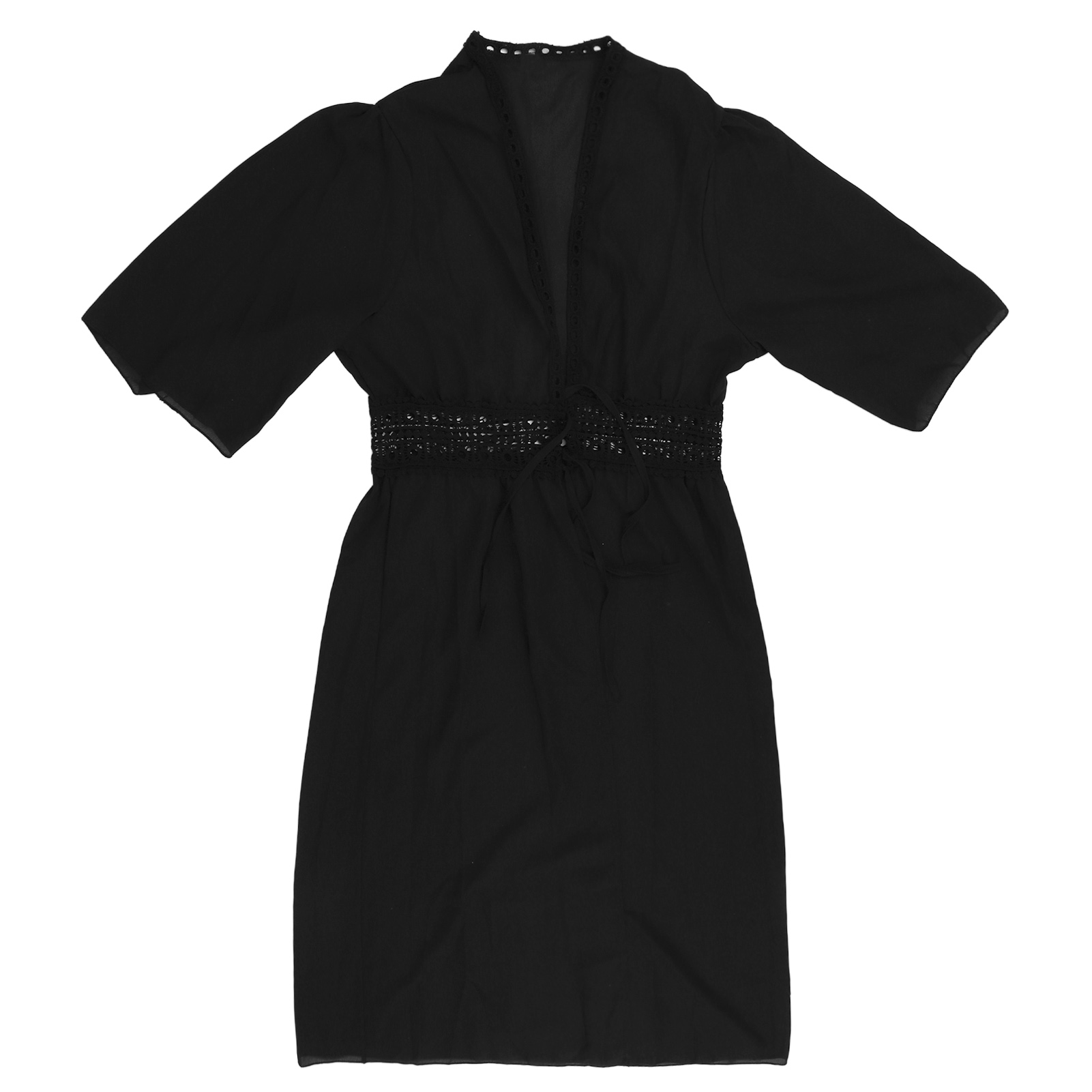 （墨西哥专卖）女款海滩蕾丝拼接系带长款泳装披肩裙（2xl）白色2xl