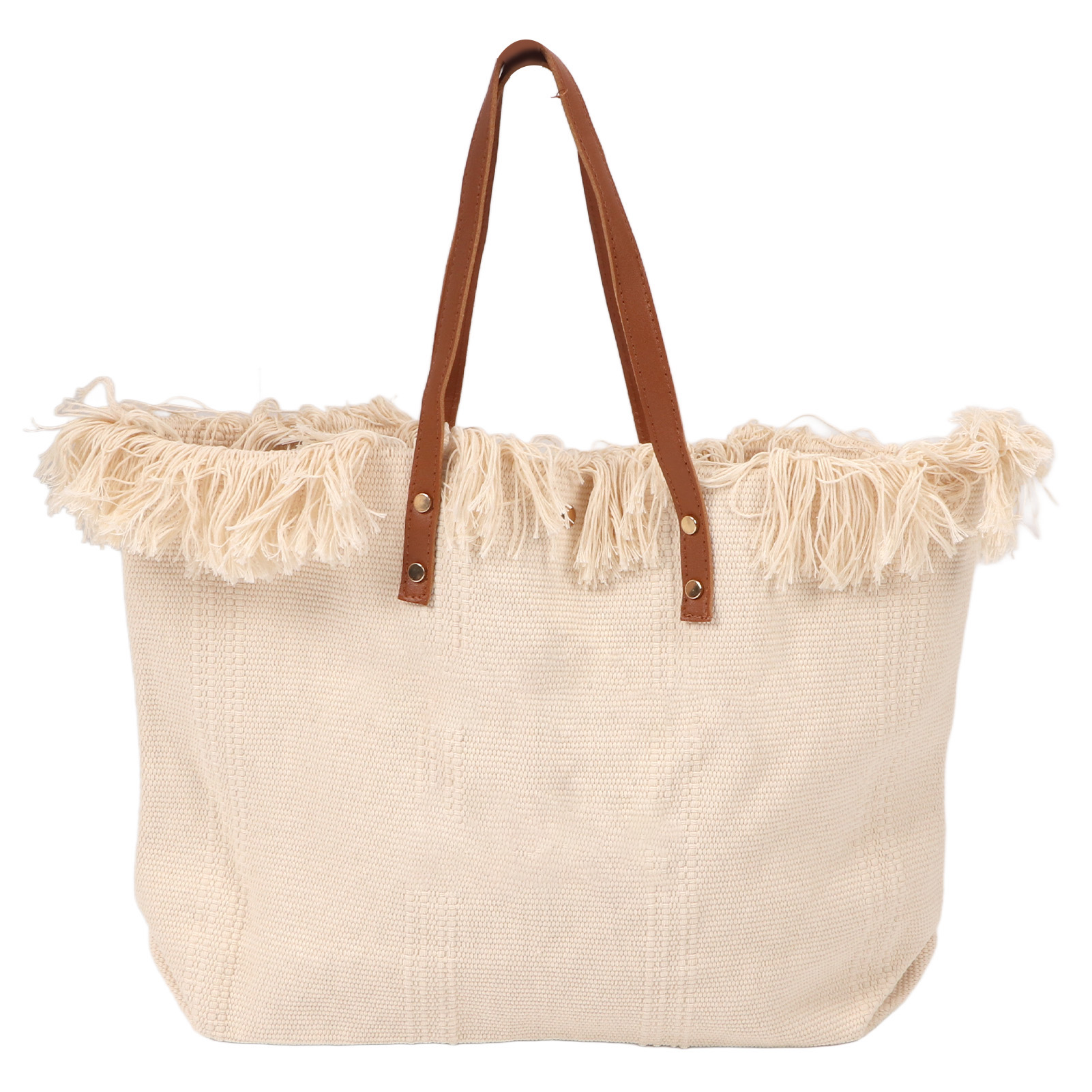（墨西哥专卖）复古简约手提包米白色棉