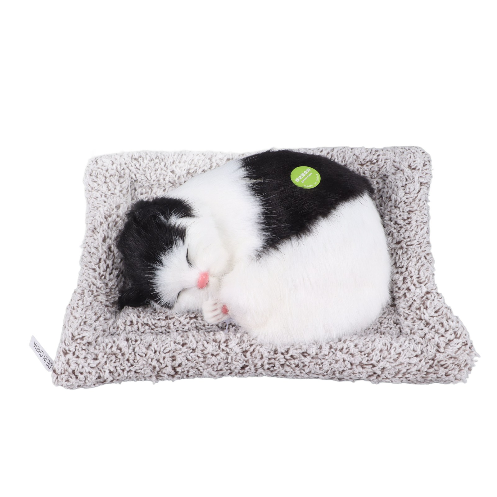 仿真猫会叫创意汽车摆件可爱布垫竹炭睡猫除异味竹炭包（带内置电池发货）黑块猫
