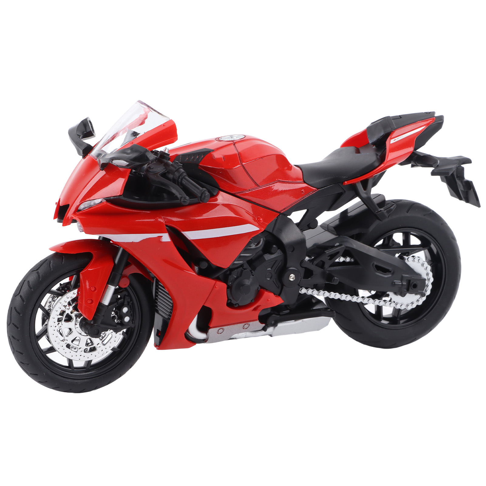 （墨西哥专卖）仿真1比12R1越野合金摩托车模型摆件玩具母婴批发（红色）（带内置电池发货）