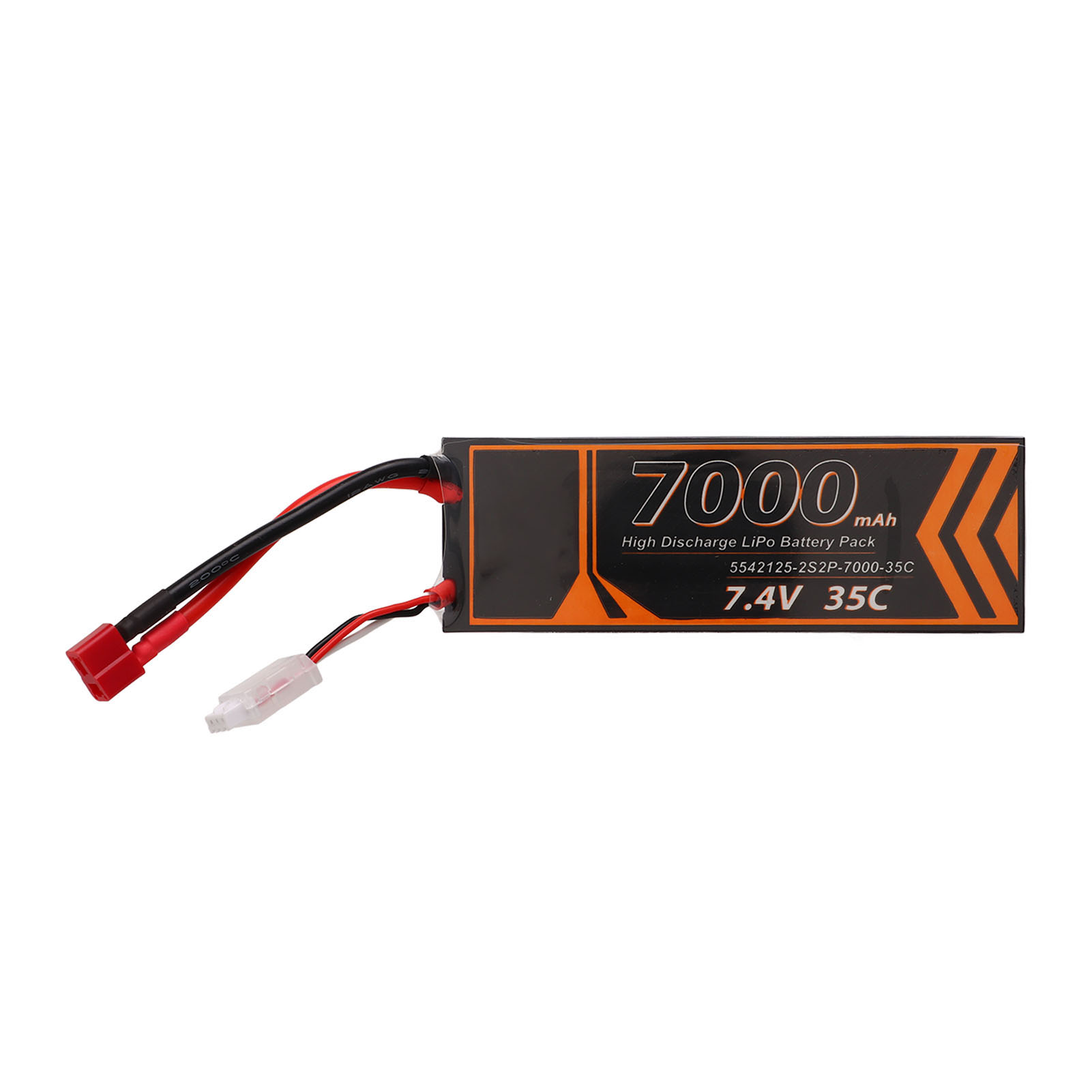 ZOP Power 7.4V 7000mAh 35C 2S2P Lipo T型红色插头(带内置电池发货)