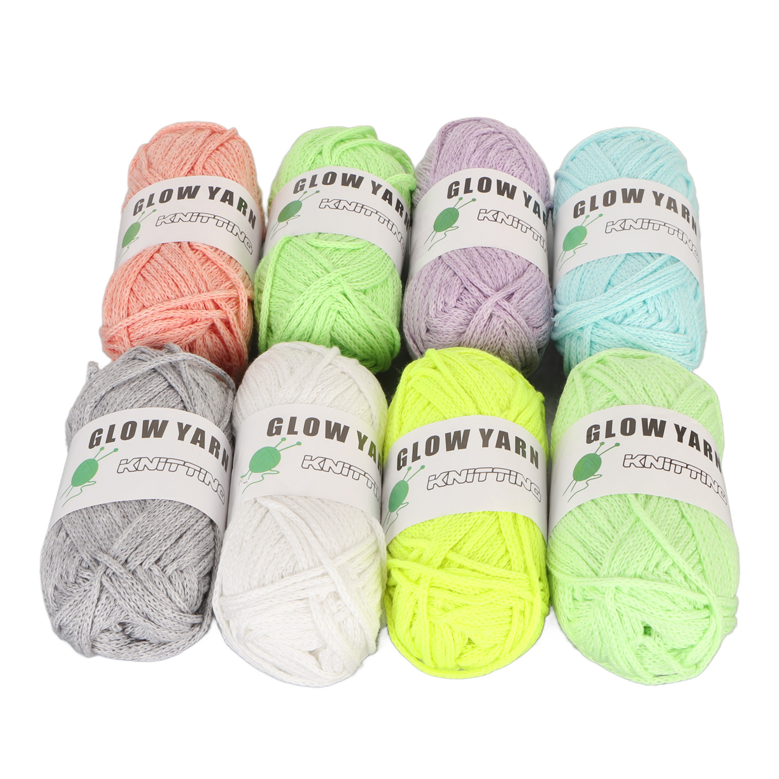 8PCS 50M新型功能性夜光纱线在黑暗中发光毛线 glow yarn夜光DIY编织毛线