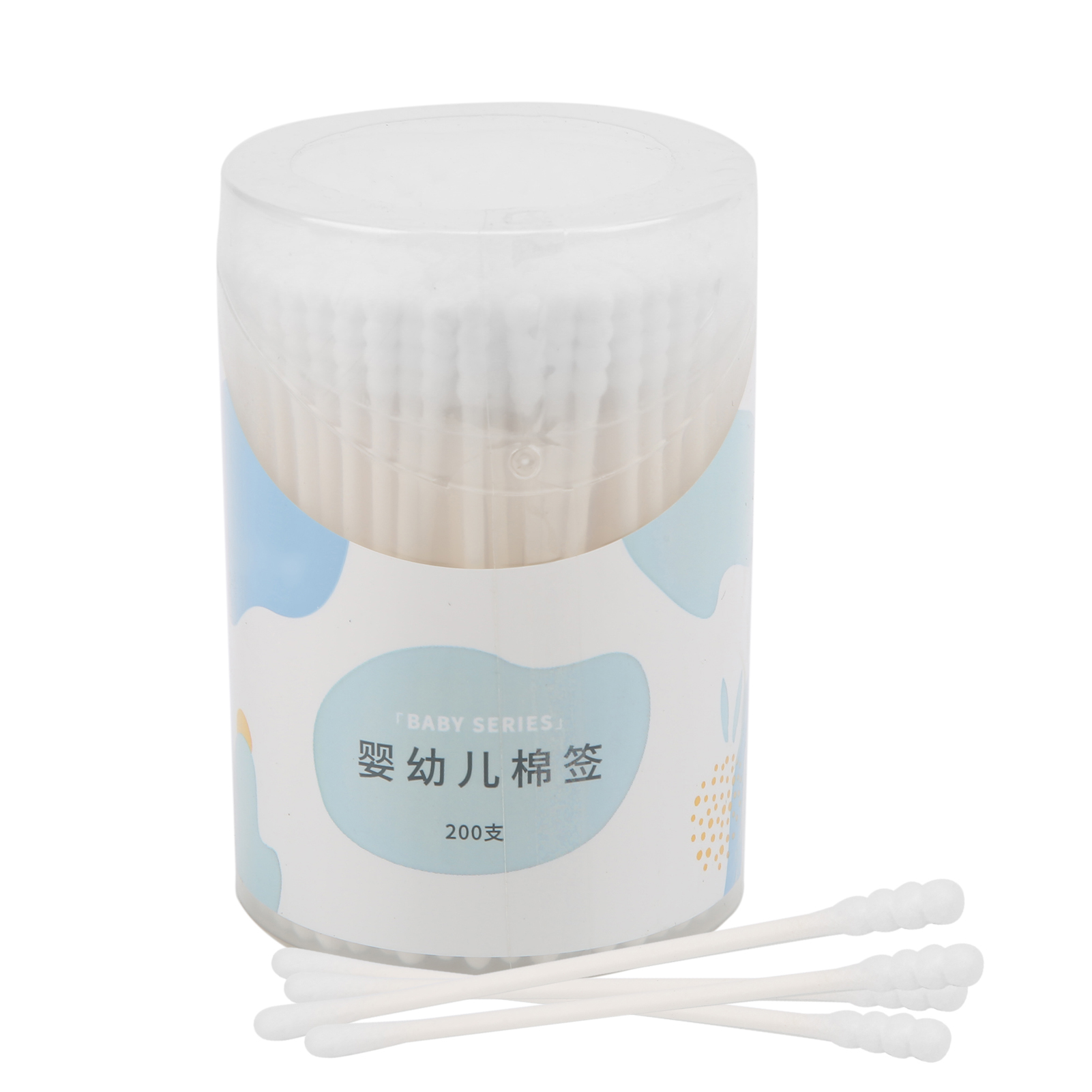 琳达妈咪婴儿棉签双头纸轴儿童耳鼻清洁细棉棒宝宝专用棉签200支