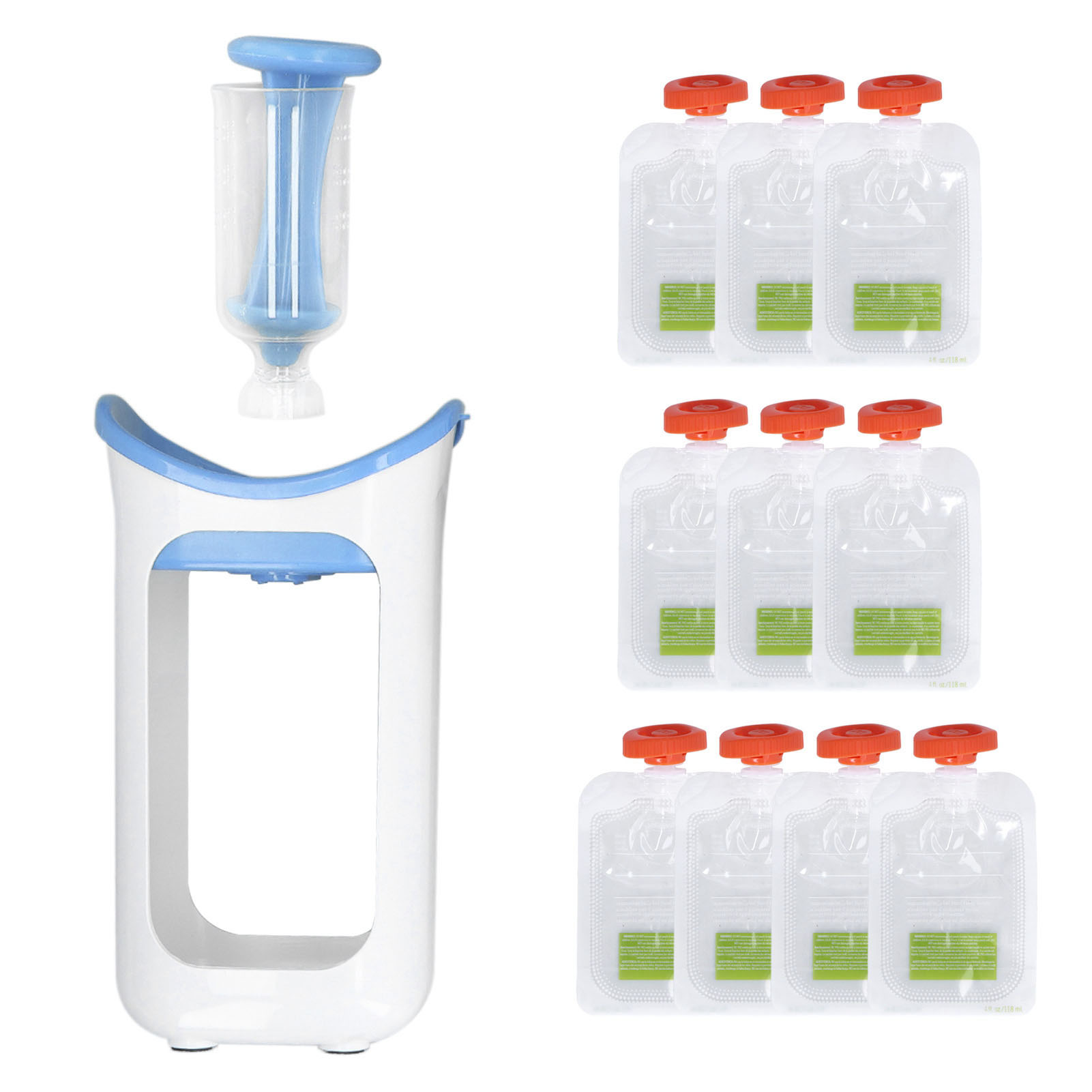 鲜榨儿童果泥果汁挤压器家用厨房分装器婴儿手动辅食器红色