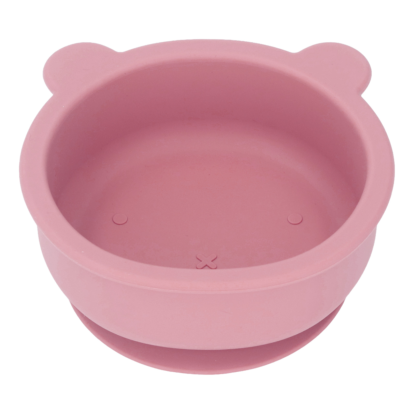 食品级婴儿碗宝宝硅胶餐盘儿童辅食碗卡通小熊餐具吸盘碗粉红色