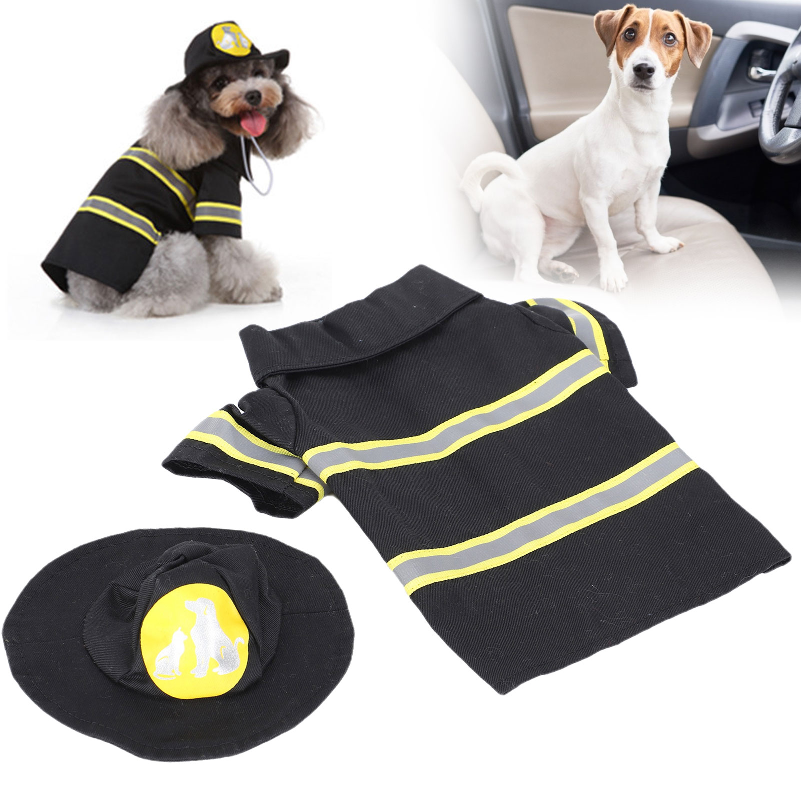 Jaqueta bombeiro para pet Trajes de Halloween com chapéu Roupas para  cachorros Acessórios para animais de estimação - AliExpress, image size:1601x1601