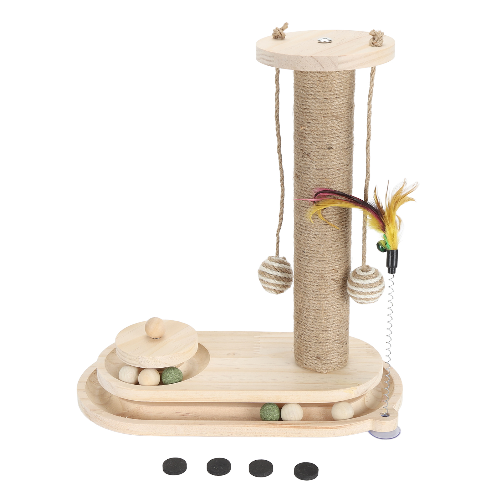 猫转盘 猫抓柱 逗猫棒猫咪猫抓板 耐用猫玩具剑麻猫爬架 椭圆蘑菇转盘