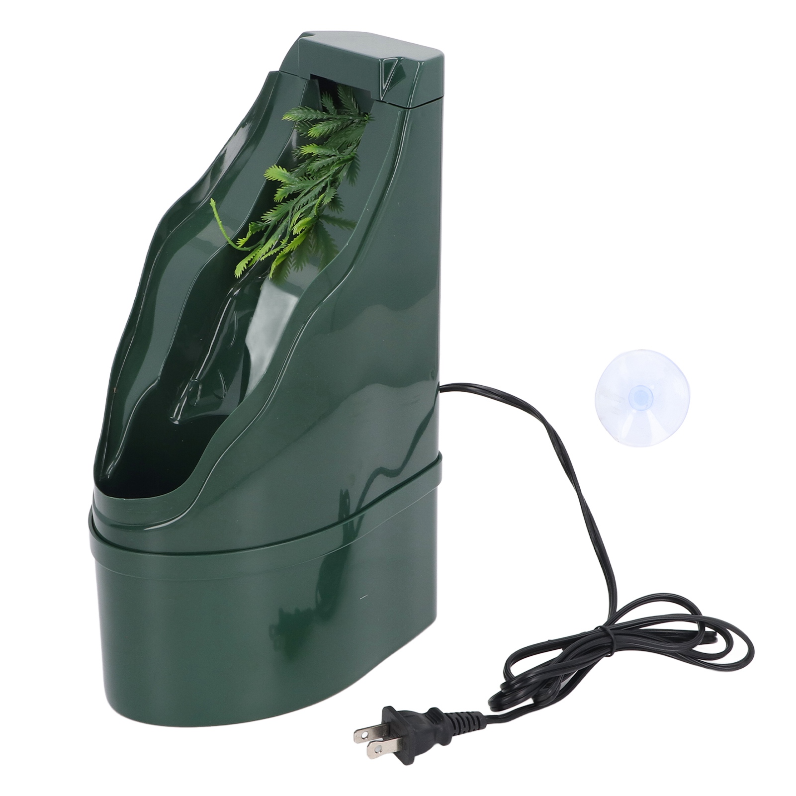 诺摩nomo蜥蜴活水饮水器 墨绿色带泵造景喂水器皿 仿植物瀑布式造型