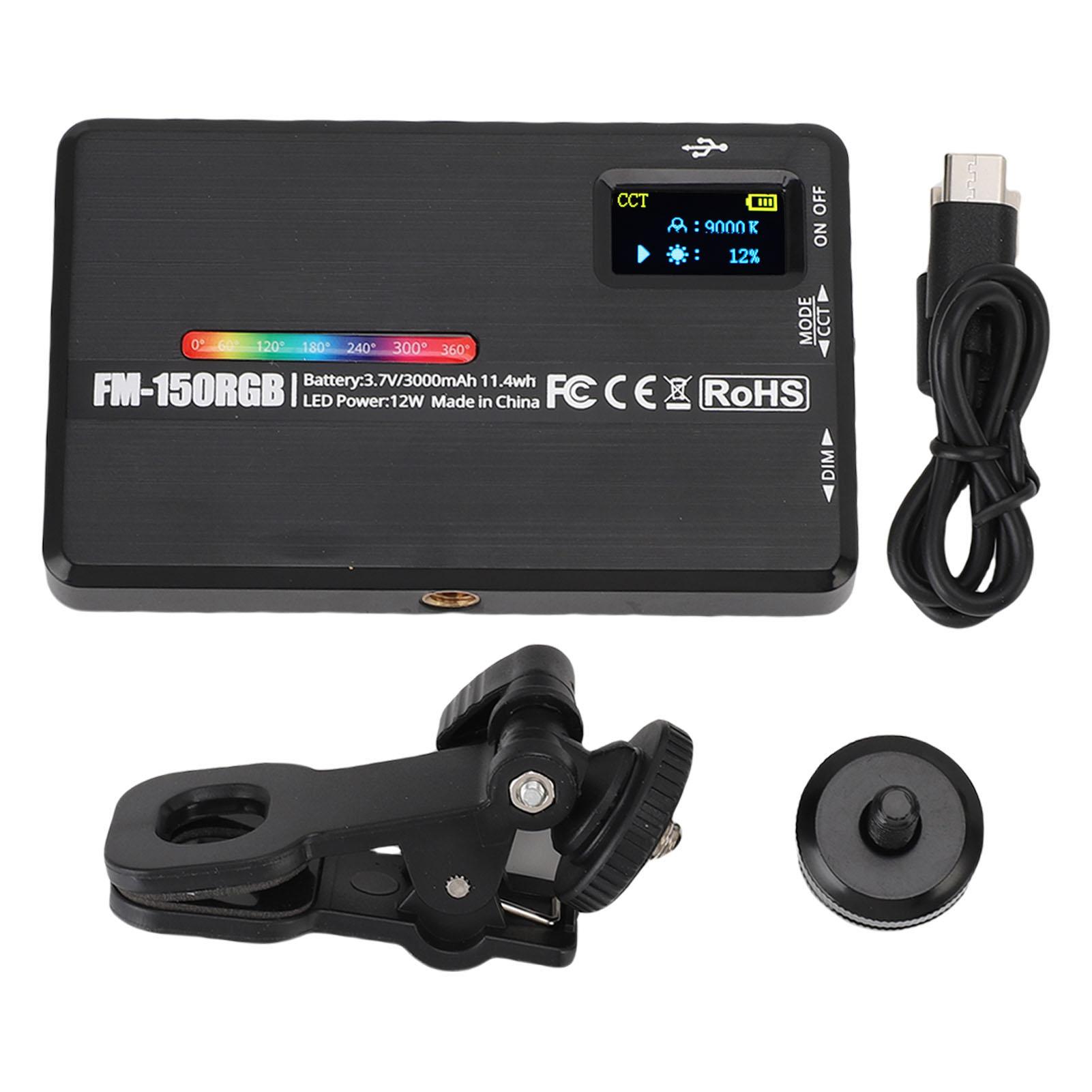 LED摄影灯 便携式全彩rgb摄影灯补光灯拍照摄影打光灯 FM150RGB