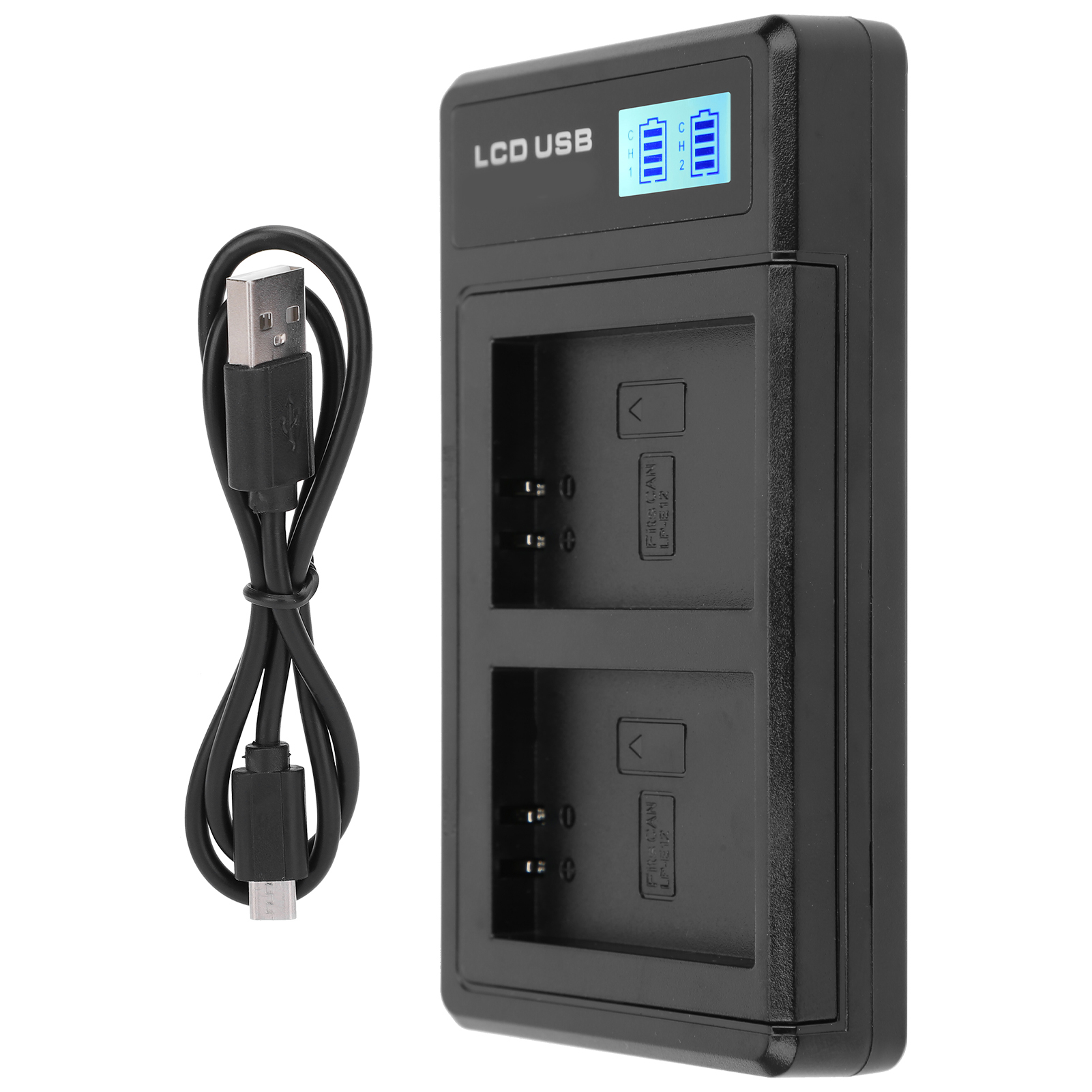 LP-E12电池充电器 带LCD显示相机电池双充 适用于LP-E12相机电池