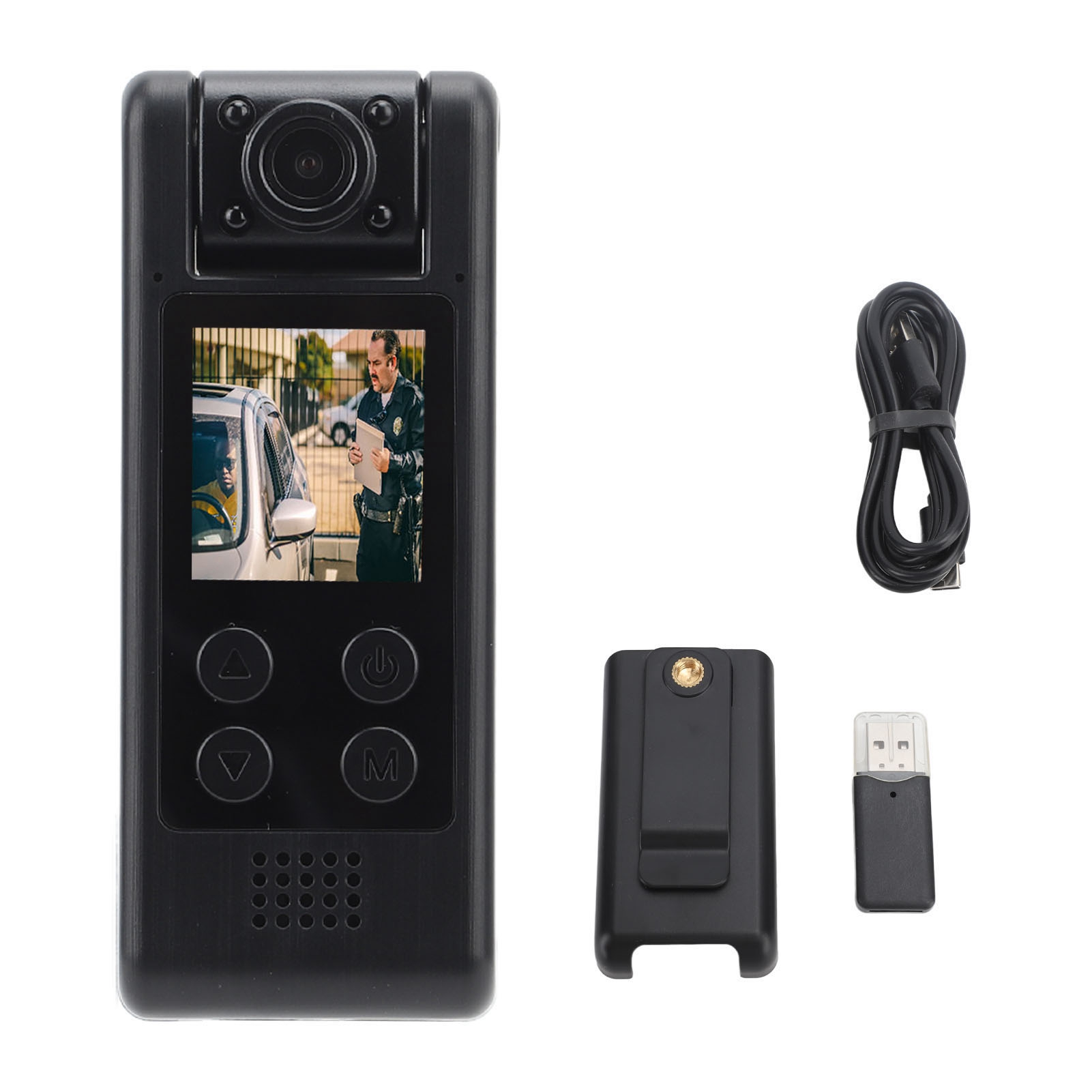 真4K超清摩托车手持大广角户外胸前佩戴背夹会议直录WiFiDV小相机带高清屏幕HD现场执法记录仪（带内置电池发货）（L10）