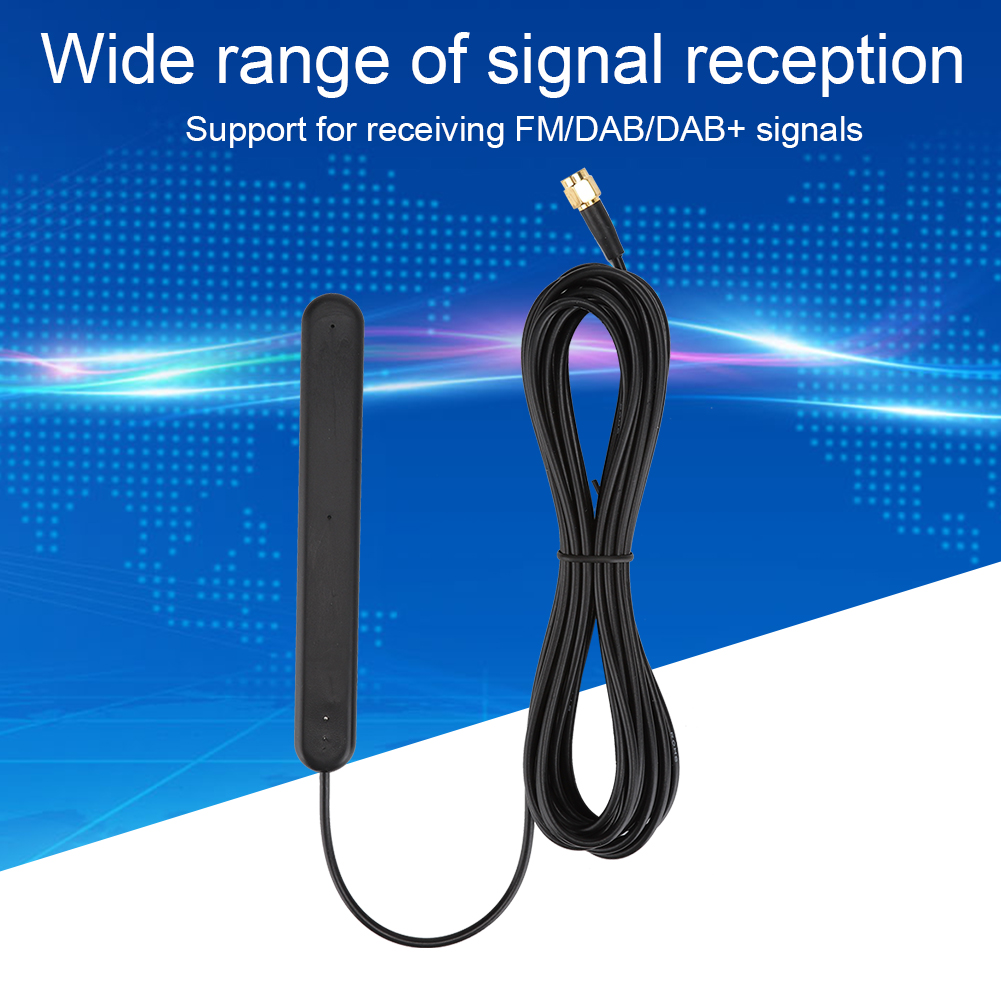 Greensen FM-Antenne, DAB-Antenne Digitale Radioantenne 5M SMA 20dB Signalempfang Klebemontage für FM/DAB/DAB Radio