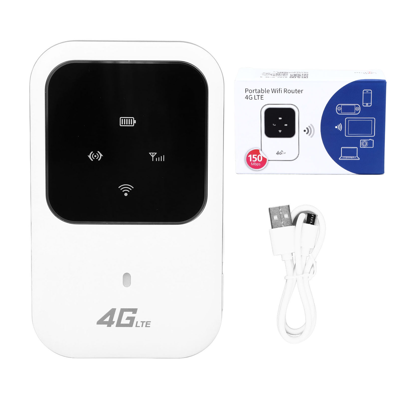 （墨西哥专卖）（CX、MQ、HKG专卖）4G无线路由器移动 随身Wi-Fi车载分享器 sim卡槽LTE MIFI modem（带内置电池发货）