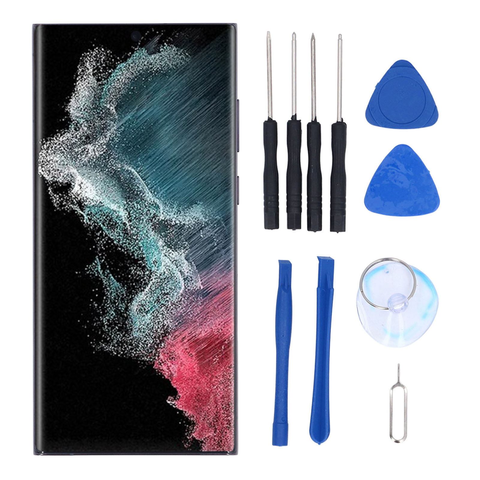 适用于Samsung Galaxy S22 Ultra 5G SM-S908U 美版 OLED显示屏触摸屏替换 屏幕更换套件 带框架工具