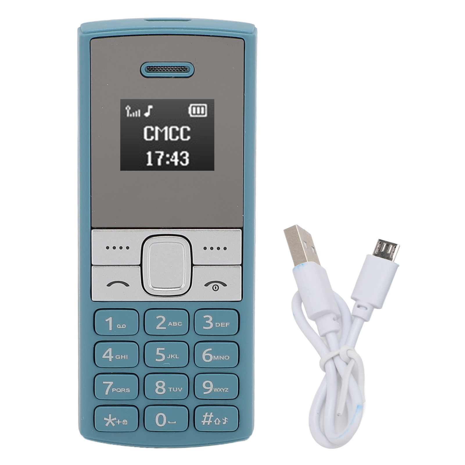 BM150世界上最小的手机解锁 GSM 二合一迷你手机带免提蓝牙拨号器双 SIM 卡 GSM手机 蓝色