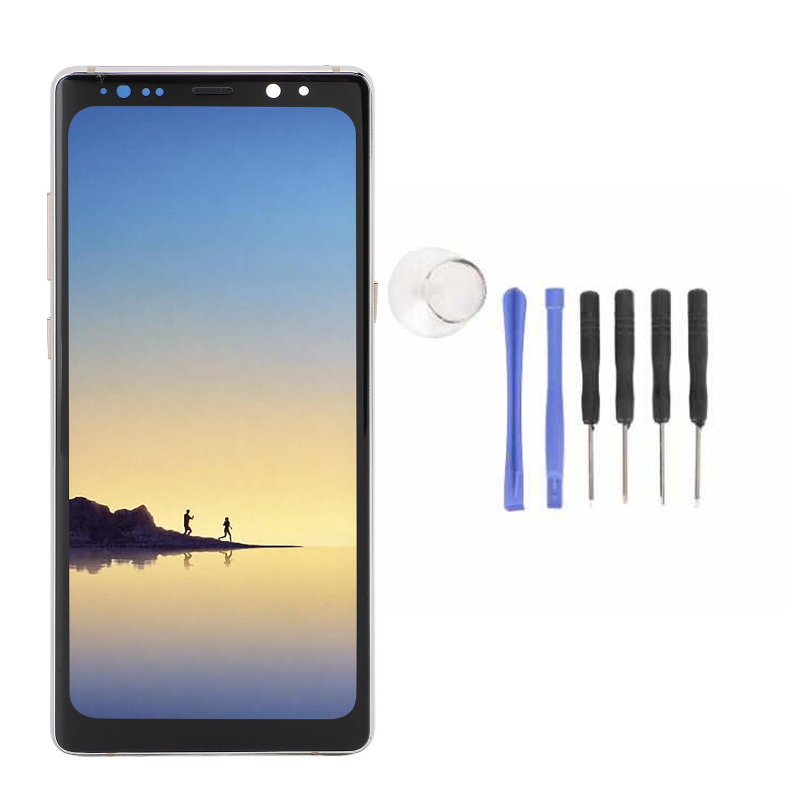 Samsung Galaxy Note 8 LCD屏幕 显示屏 数字化仪组件替换件 适用于Galaxy Note 10 N9500 N950U N950F N950N N950W带框架和技术维修工具套件 蓝色