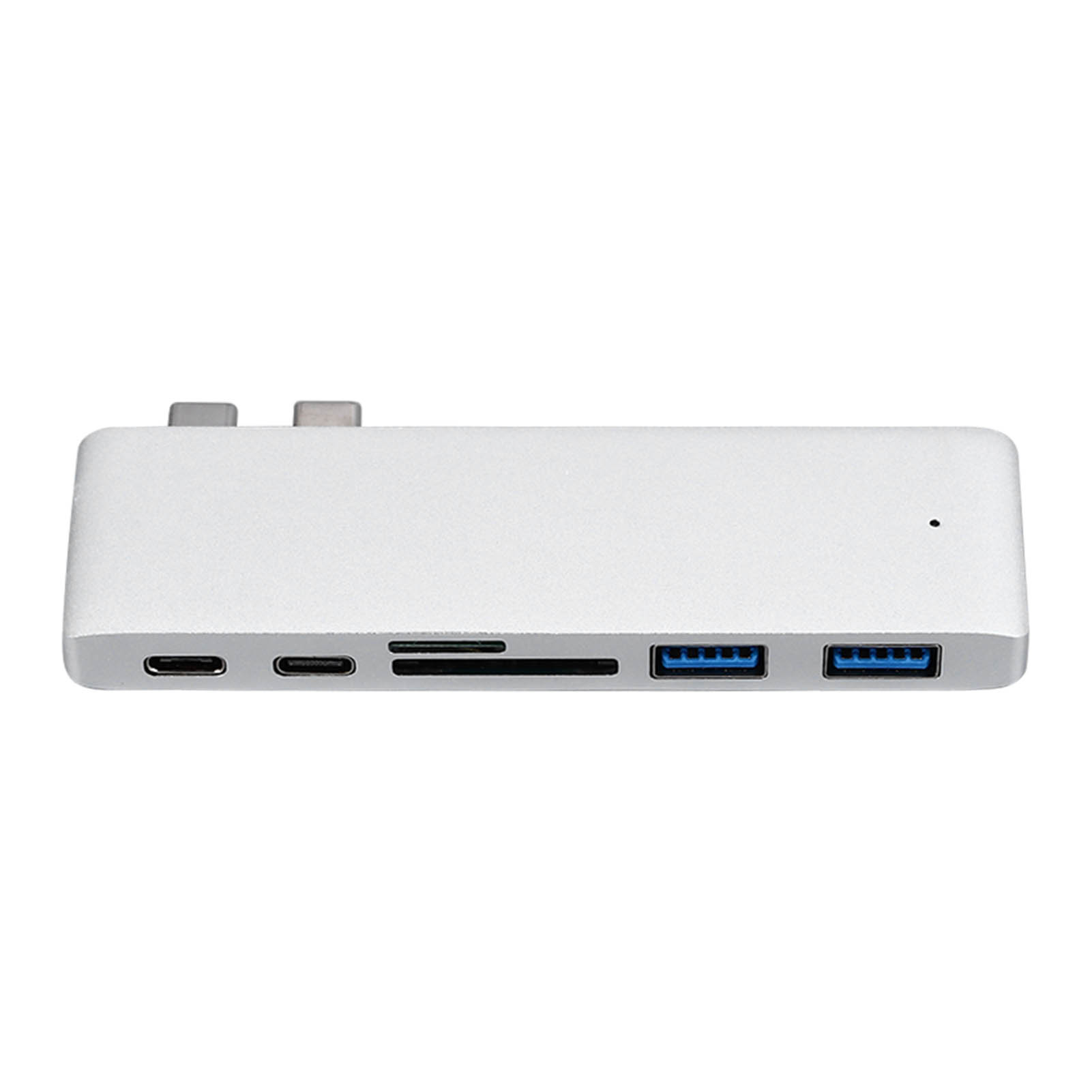 （墨西哥专卖）6in1【银色 】macbook集线器hub转换器USB-C转HDMI分线器type-c扩展坞读卡器