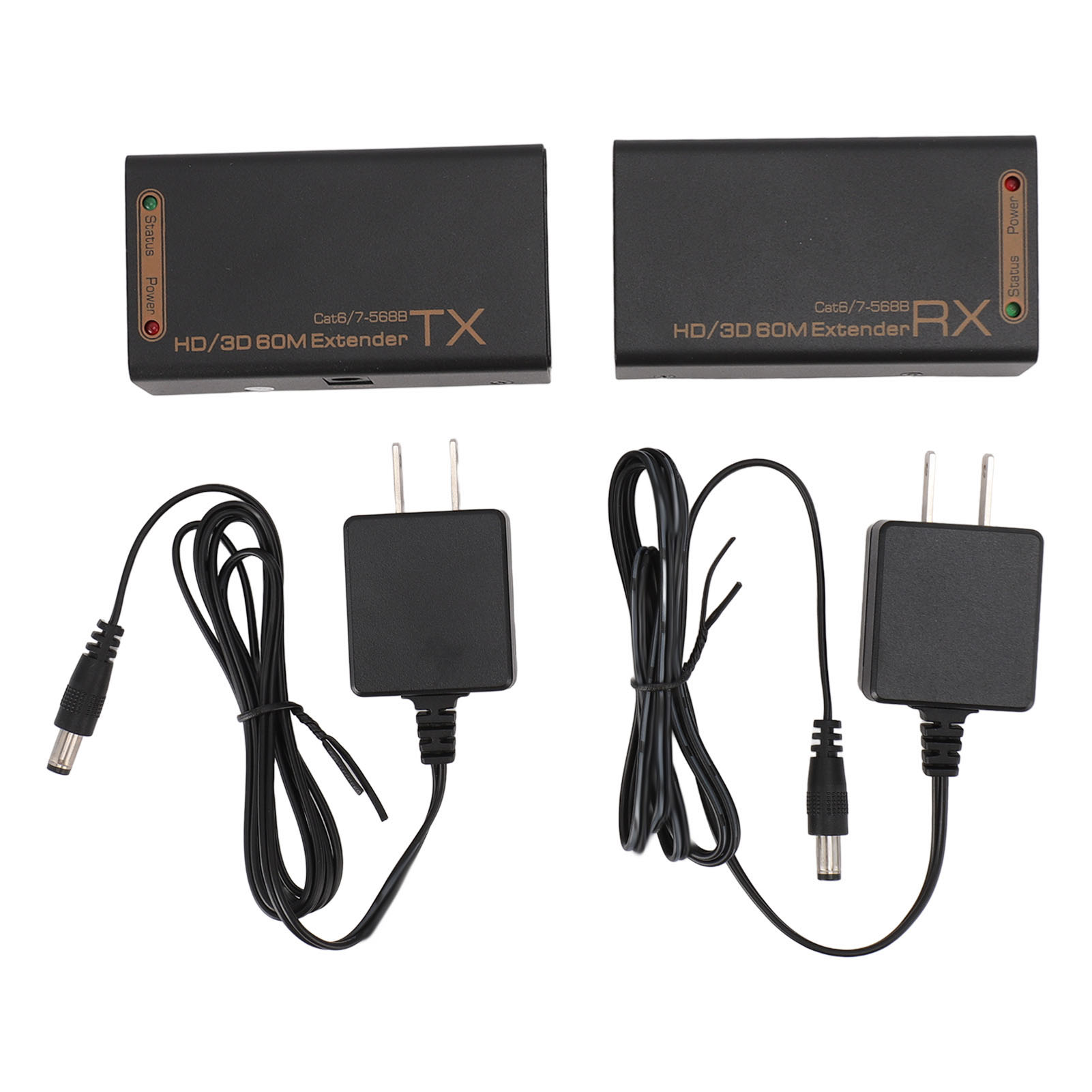 HDMI-CAT-HDMI 1080p@60Hz 3D Extender延长器 通过Cat6/7-5688可达60米延长器（型号：HDEX002M1） （插头电压100-240V） 英规