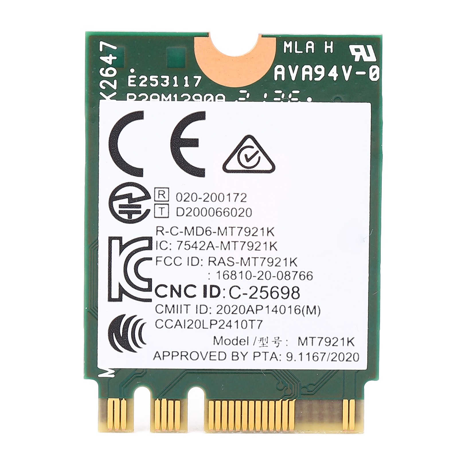 AX1800内置MT7921K千兆WIFI6无线网卡 802.11ax双频 M.2蓝牙5.2