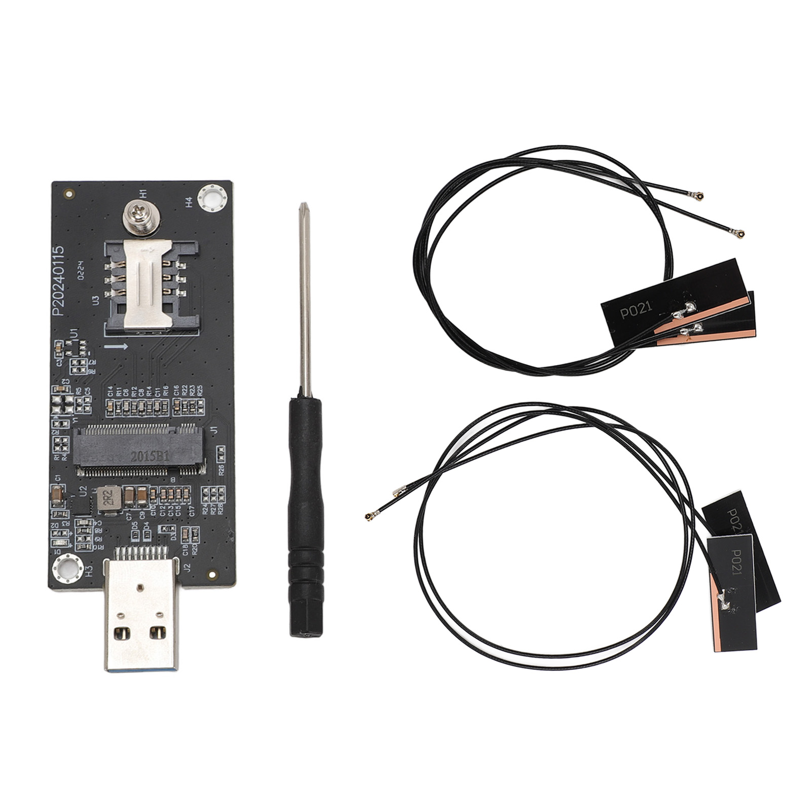 NGFF M.2 KeyB转USB3.0 3G/4G/5G WWAN模块适配器转接板 带SIM槽 双天线