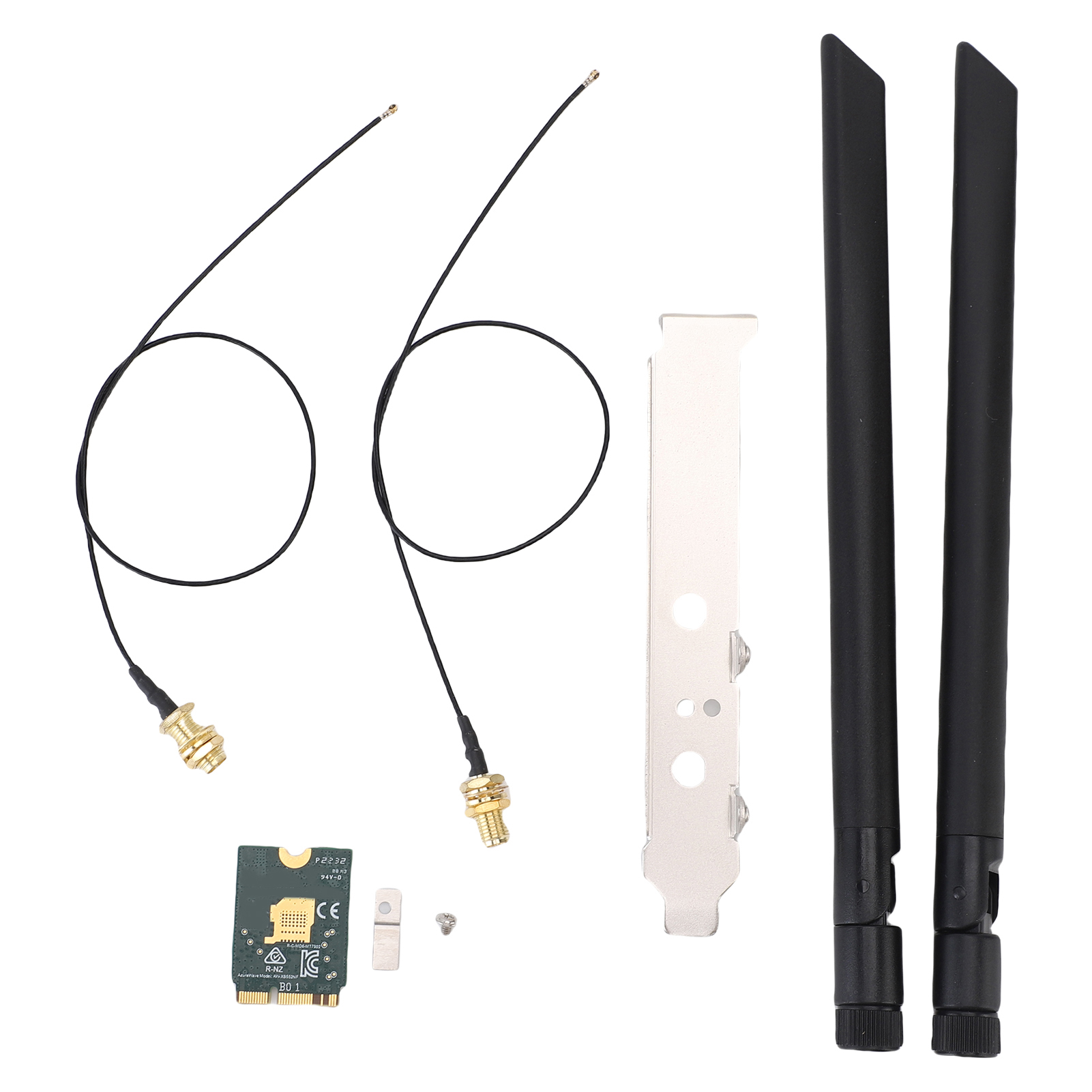 WiFi 6E无线网卡 M.2 NGFF蓝牙5.2 4200Mbps三频2.4GHz/5GHz/6GHz笔记本网络适配器包含8dBi天线和支架 支持 Windows 10/11 Linux