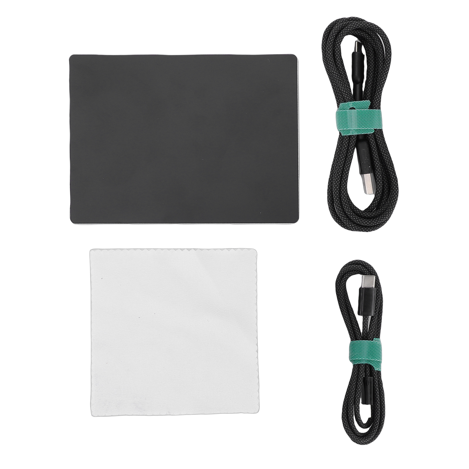 有线USB触控板 Magic Trackpad 大尺寸便携式多点触控高精度触控板鼠标 多点触控表面 超薄便携式铝合金触控板鼠标 适用于电脑/台式机/笔记本电脑 双线缆兼容Windows/Mac和MacBook 白色