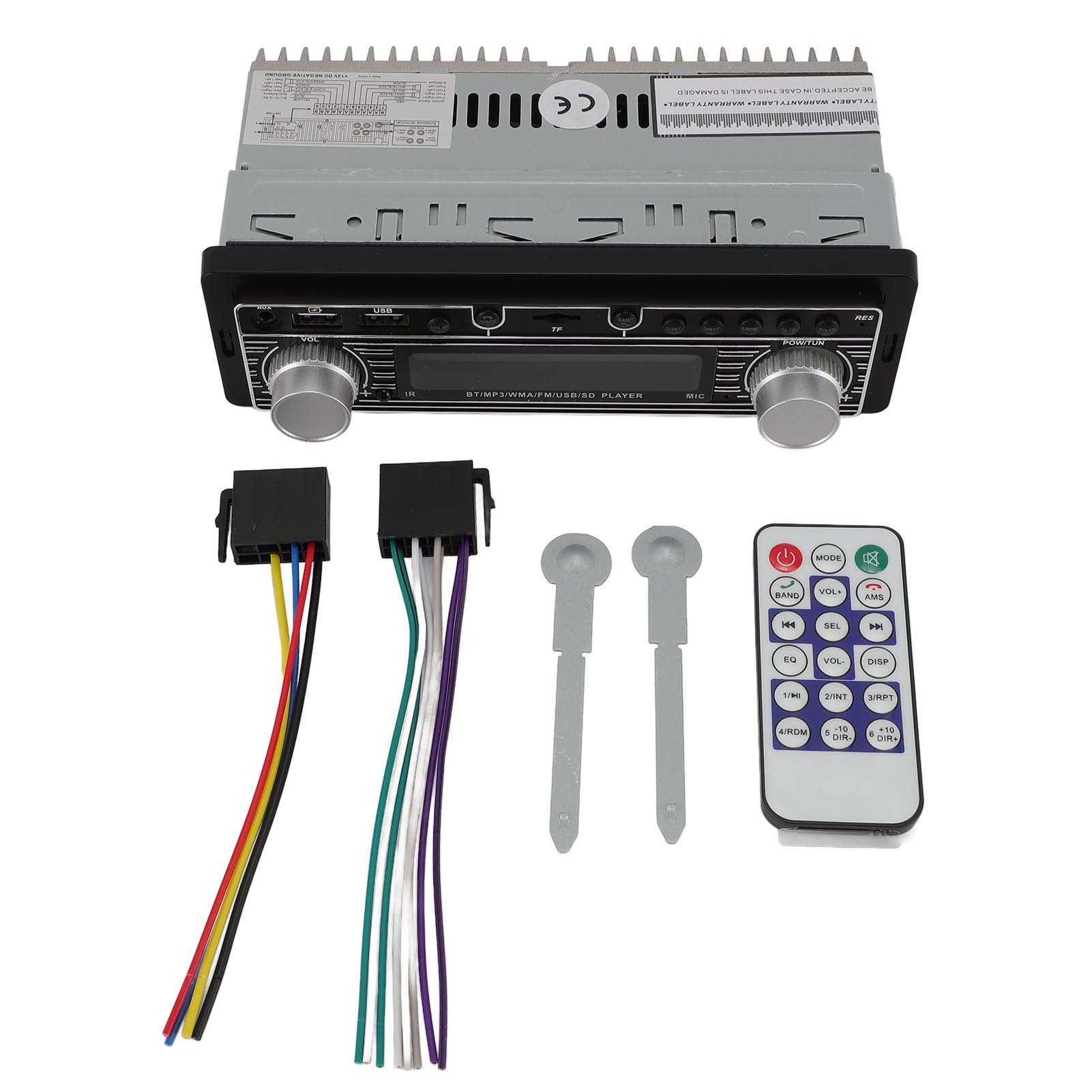 12V通用车载MP3播放器 仪表盘车载数字媒体蓝牙FM/MP3 USB/SD 接收器(遥控器带内置电池发货）