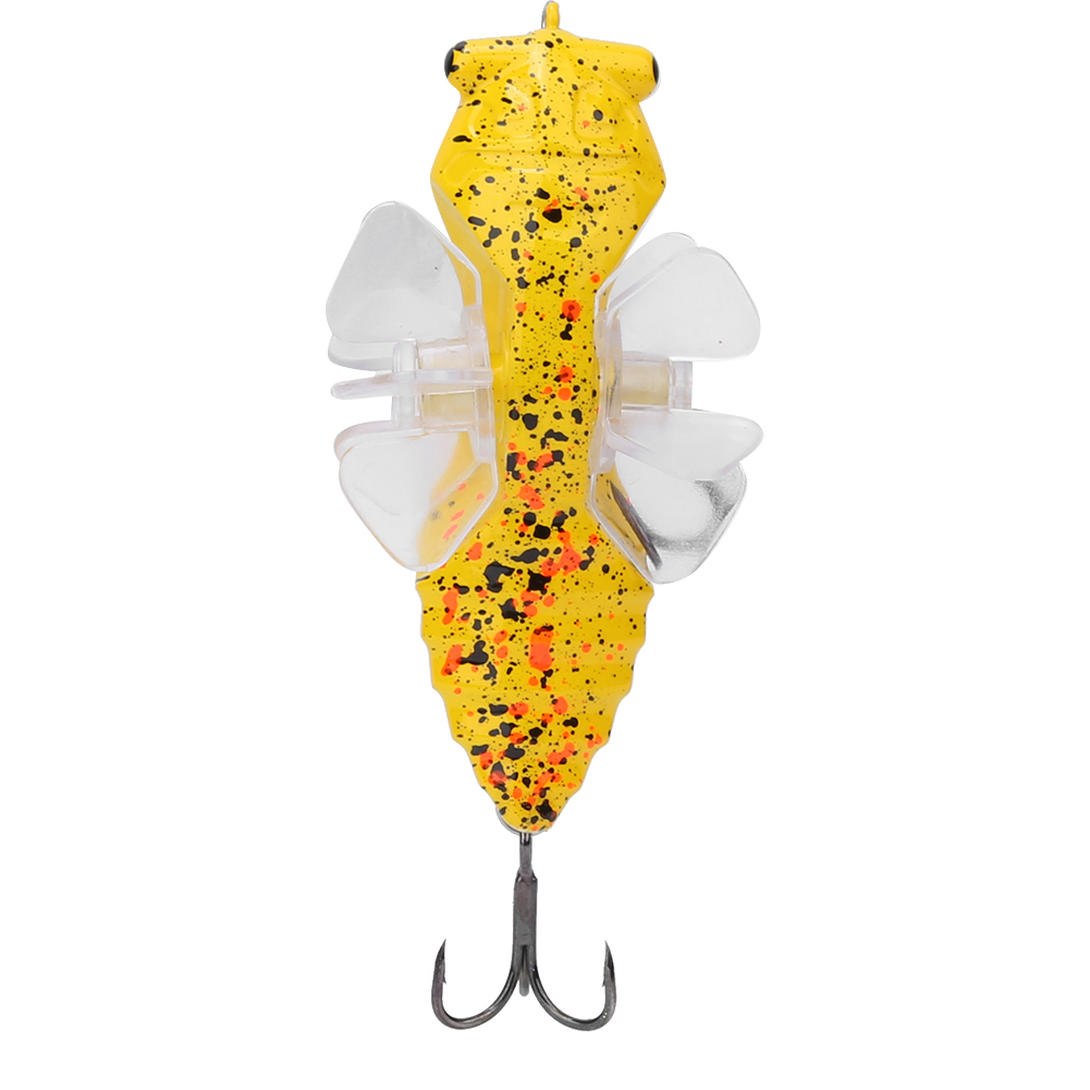 浮水硬饵旋转人工蝉钓鱼硬饵带旋转螺旋桨三本钩仿真鱼饵7.5cm/15.5g(6-10号)Y238-8