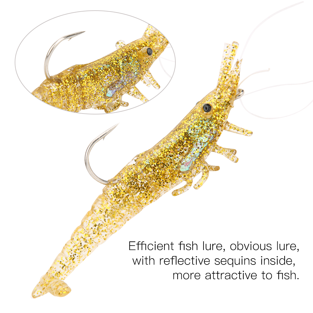 4 Leurres Lumineux Calamar 10 Cm - Hameçons Doubles - Pour Pêche En Mer Ou Eau Douce