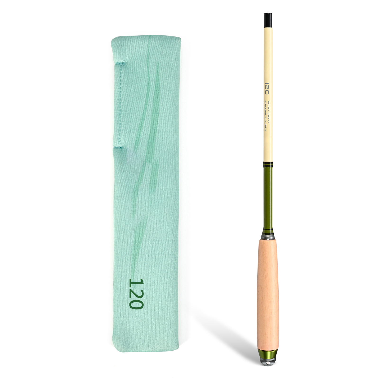 LEO/乐欧 28327【木把迷你小物竿】微物手竿鳑鲏口袋便携小鱼竿 28327-GN120 绿色双拼1.2M