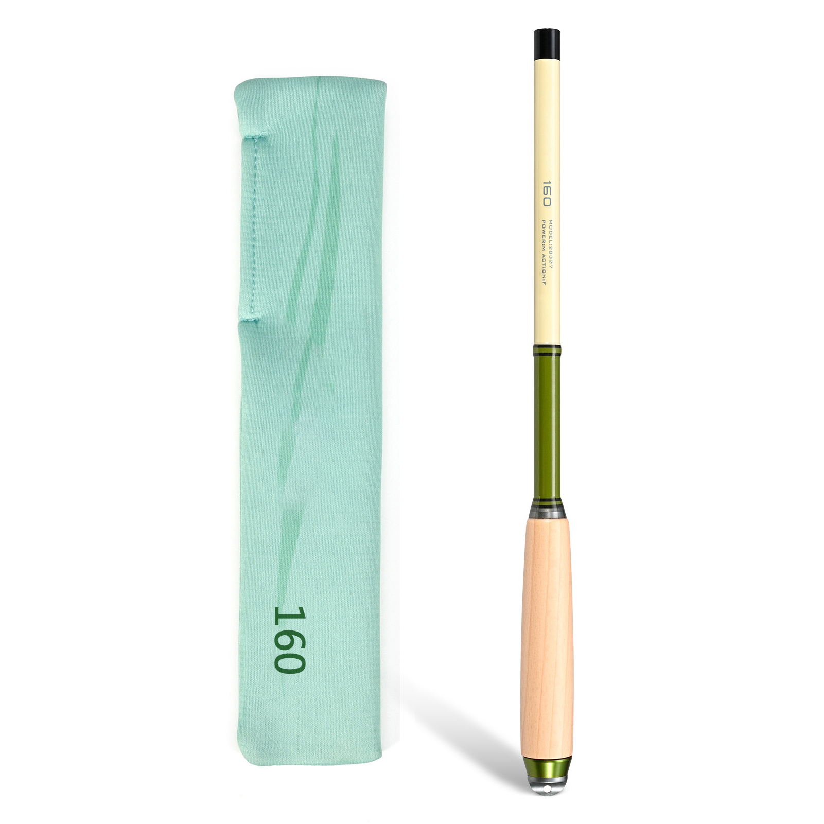 LEO/乐欧 28327【木把迷你小物竿】微物手竿鳑鲏口袋便携小鱼竿 28327-GN120 绿色双拼1.2M