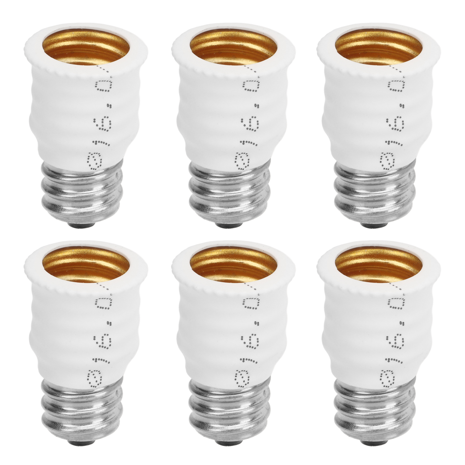 6PCS适配于E12转E14转接头 LED灯泡适配器转换器黑色