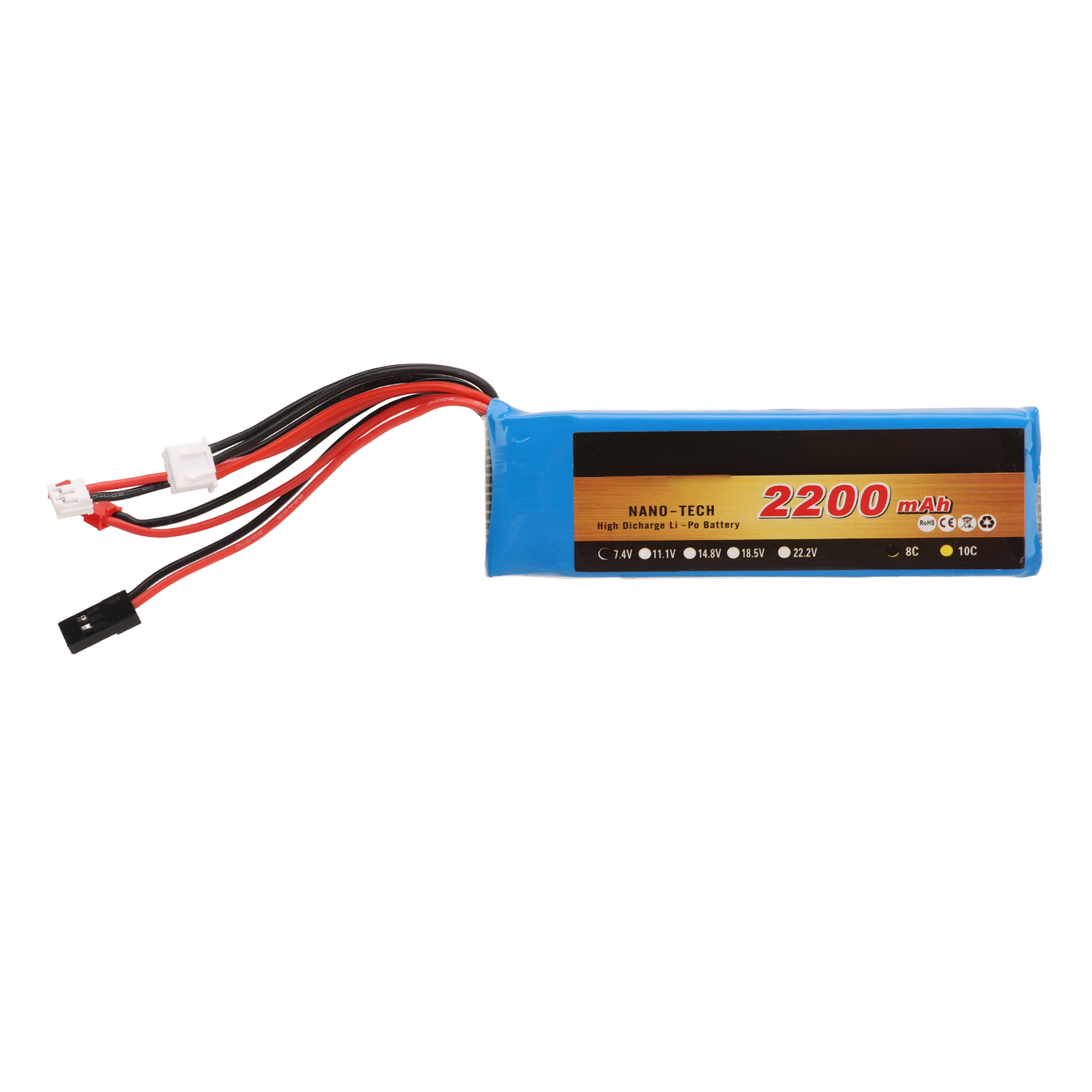 遥控器电池发射/控电T6J T8FG 12FG 2S 7.4V 2200mah 8C锂电池（带纯电池发货）（下单备注加纸盒）