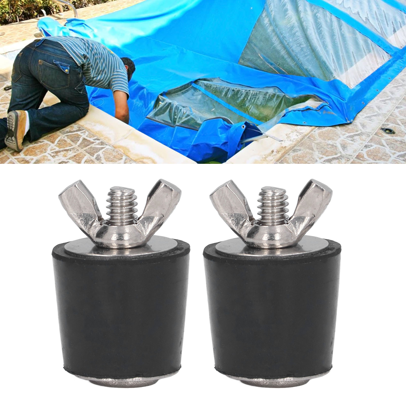 2-Pack Pool Winterizing Plugs - 25mm Rubber Expansion Plugs For Inground & Above Ground Pools