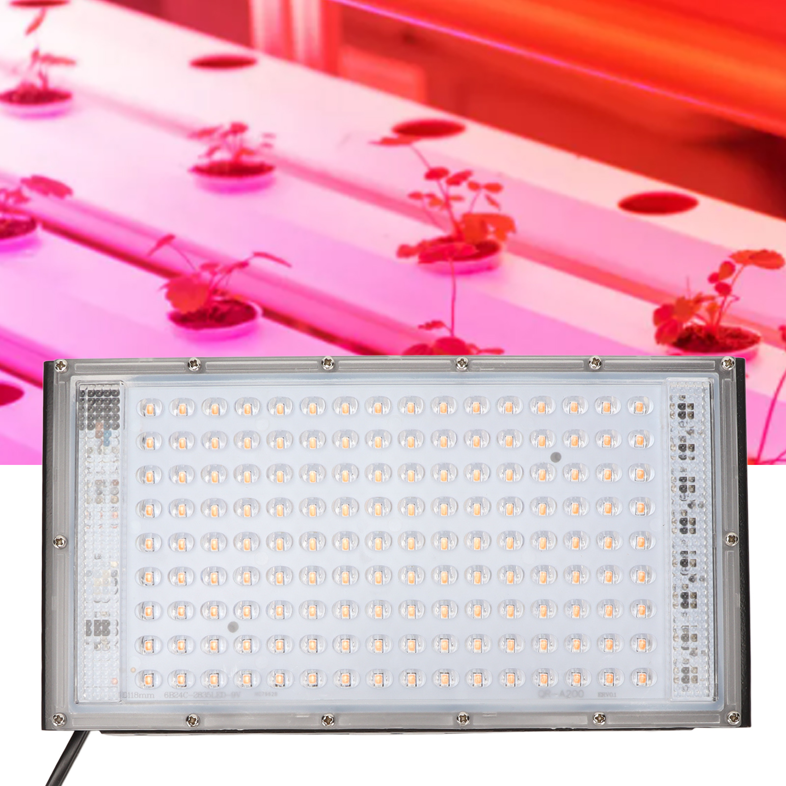 Luces de Cultivo para plantas de Interior, Luz de Cultivo LED de espectro completo de 200 W, Luz de Cultivo con 144 LEDS en prueba de Agua IP65, Placa de Ahorro de Energía, lámpara de Cultivo, iluminación hortícola - details 0