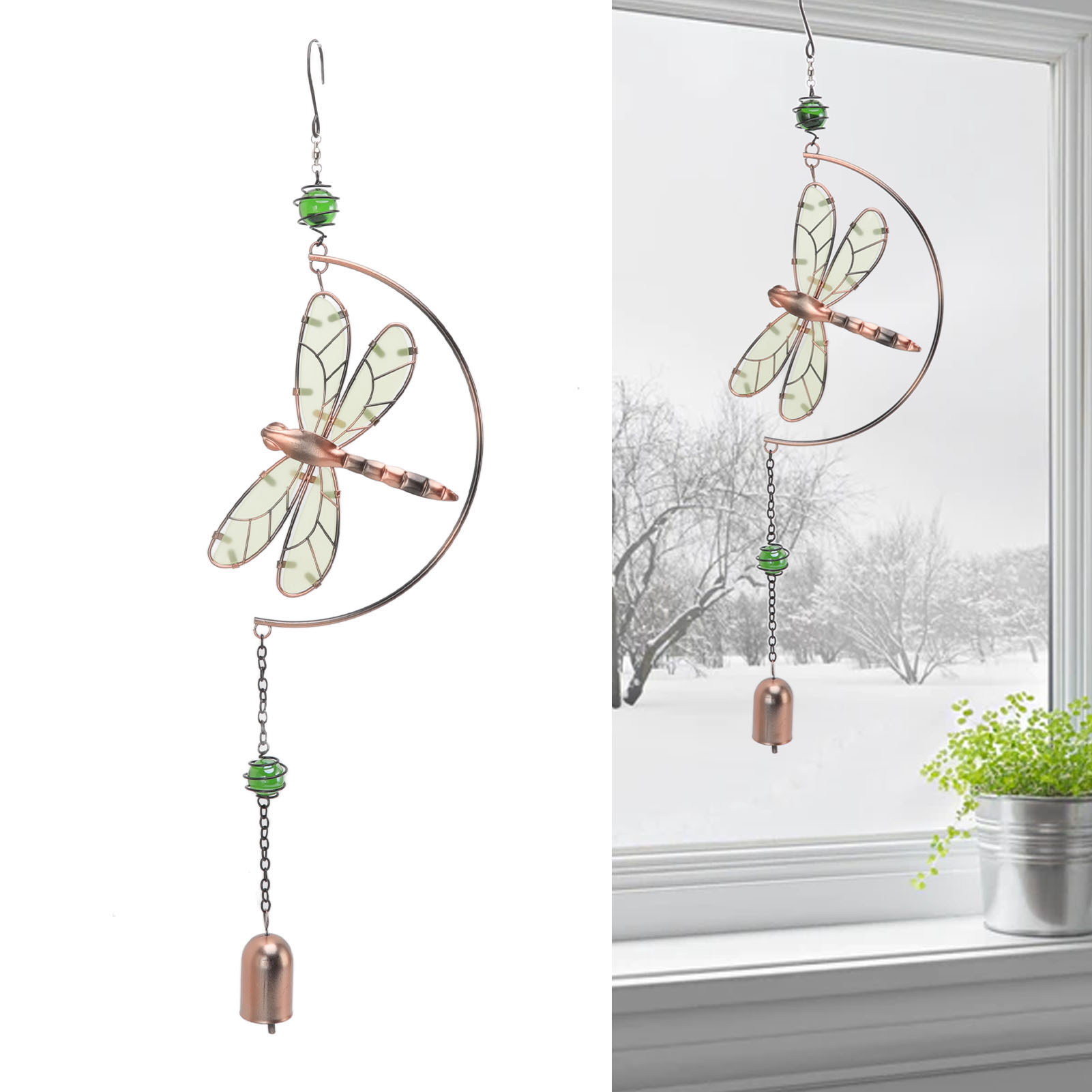 Carillon A Vento Rilassante SPI Home 50477 - Libellula Stilizzata Verde