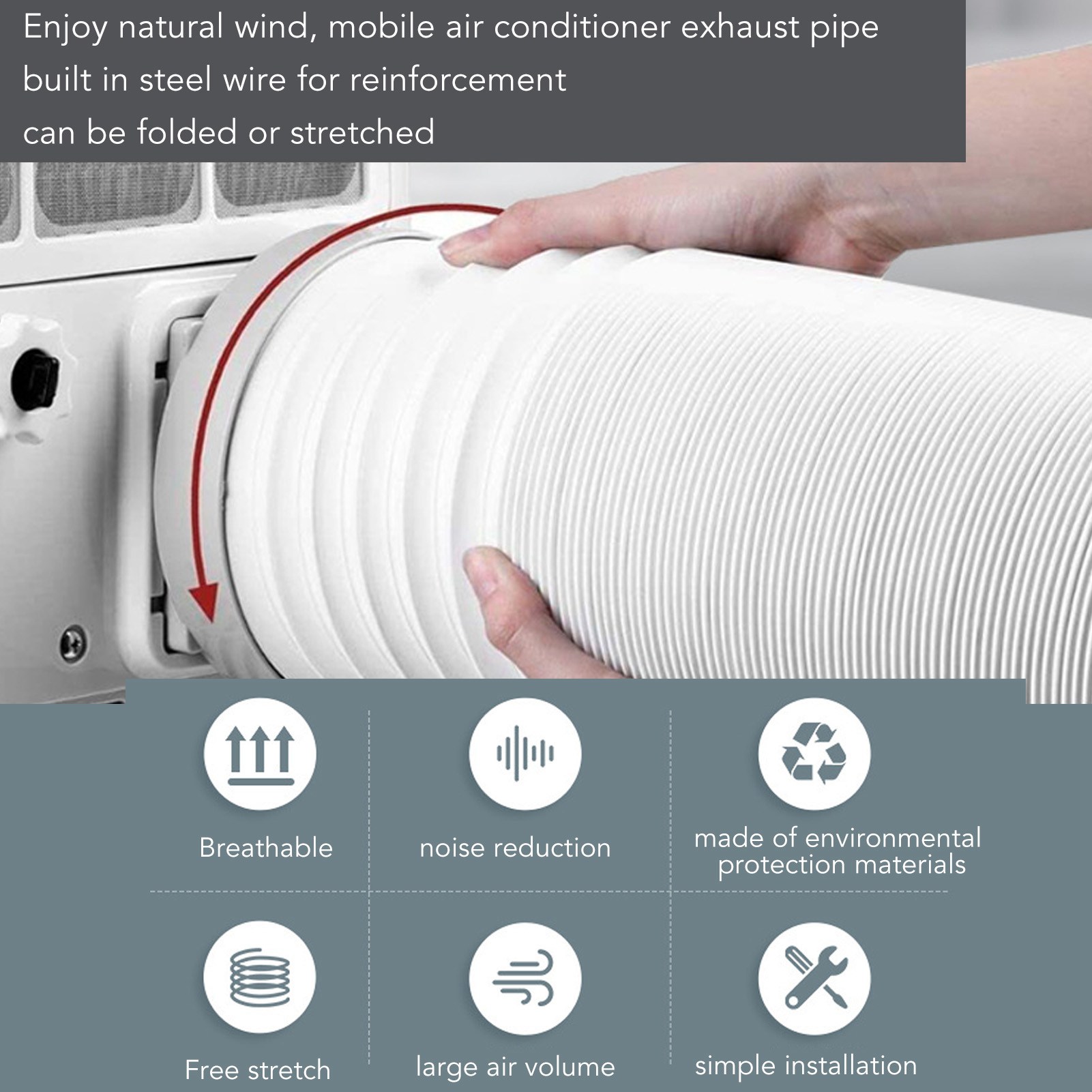 Tuyau D'échappement Flexible En PVC, 150 Mm Universel Avec Longueur 3 M