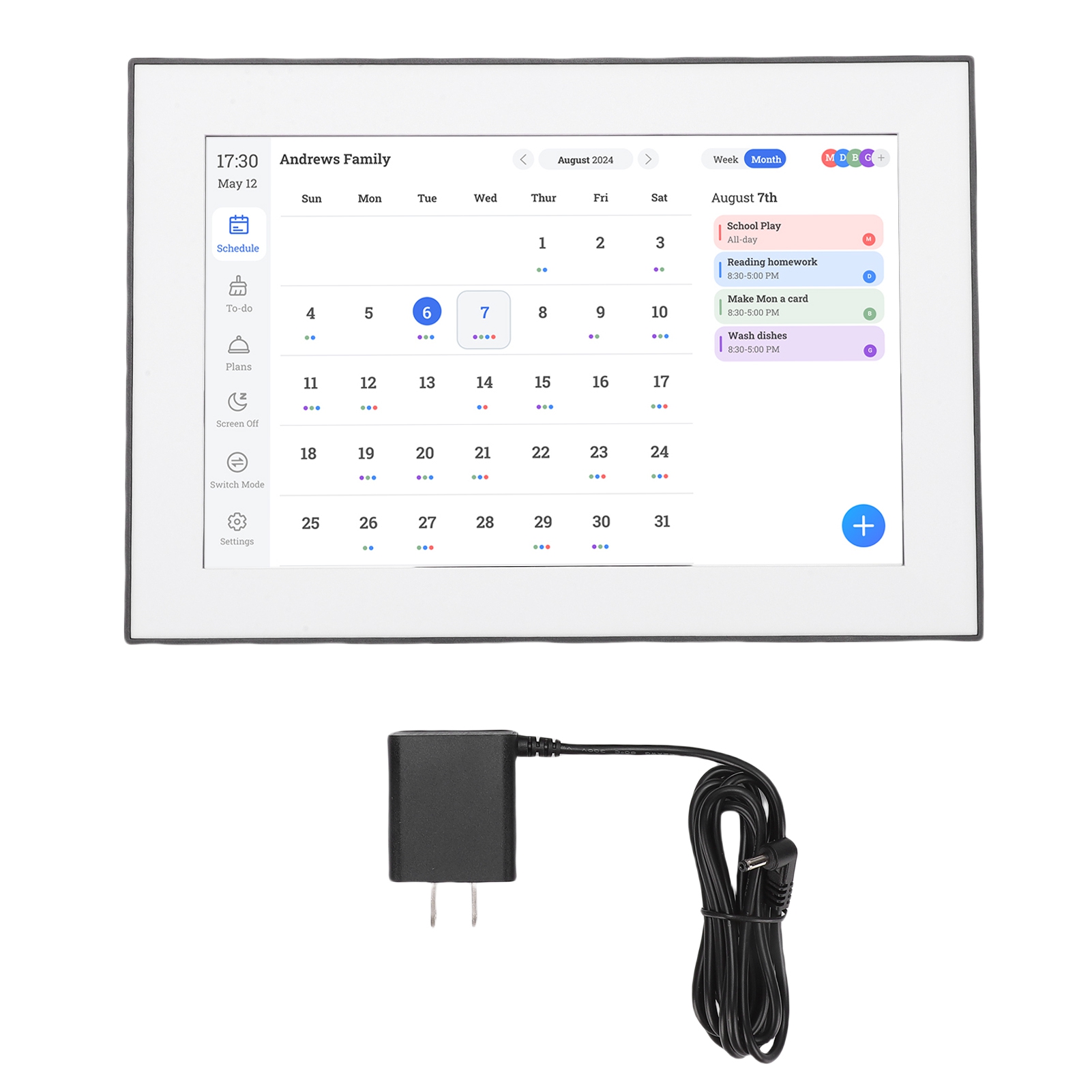 10.1英寸电子wifi日历数码相框Google日程同步烹饪计划时间管理 欧规