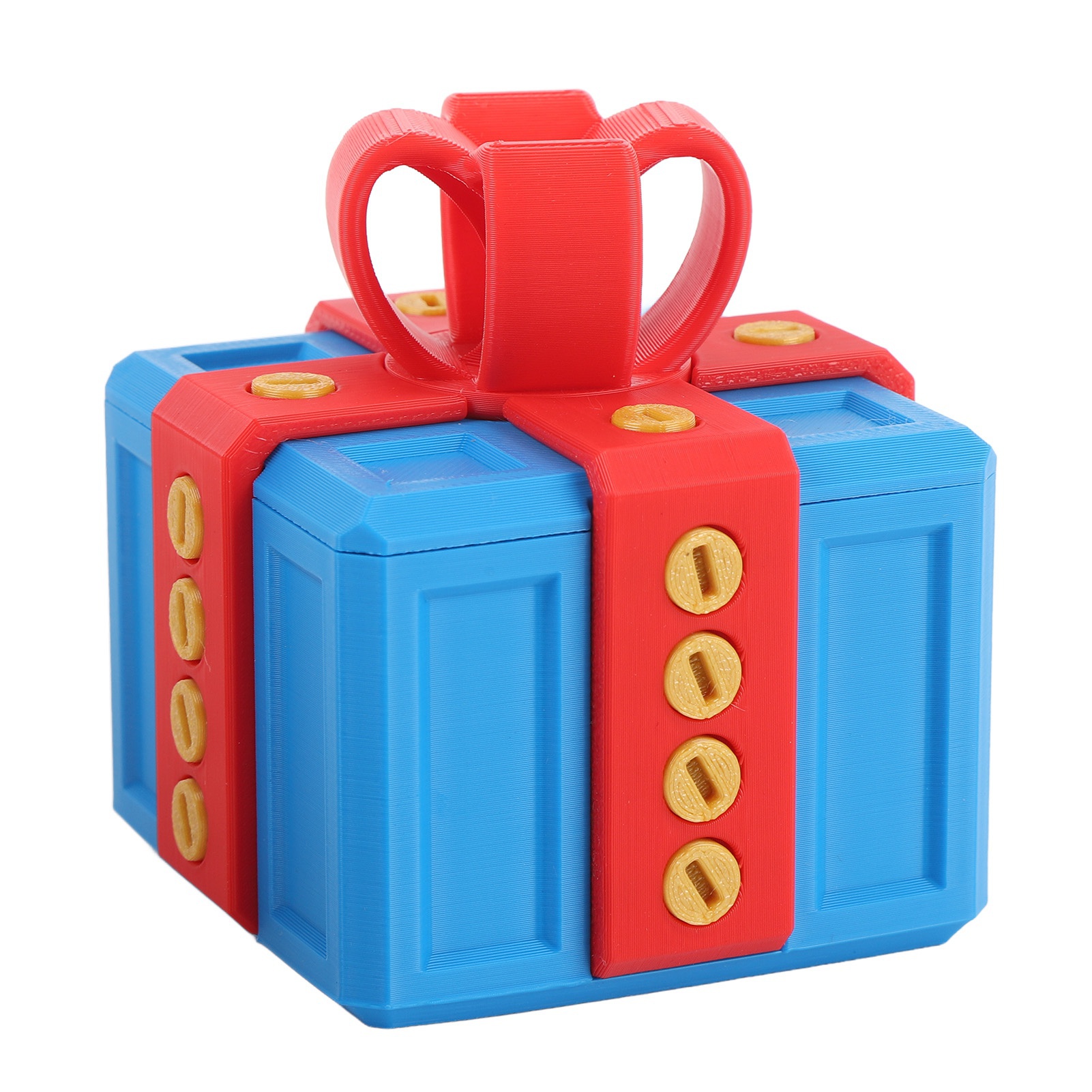 8*8cmAnnoying Gift Box烦人的礼品盒3D打印摆件 蓝红色