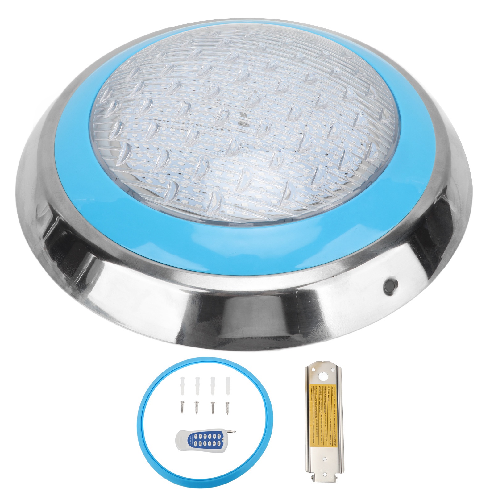 LED水下游泳池灯 专业版 45W RGB变色 不锈钢 墙面安装 IP68防水 带遥控器（遥控器不带电池发货）（AC12V）
